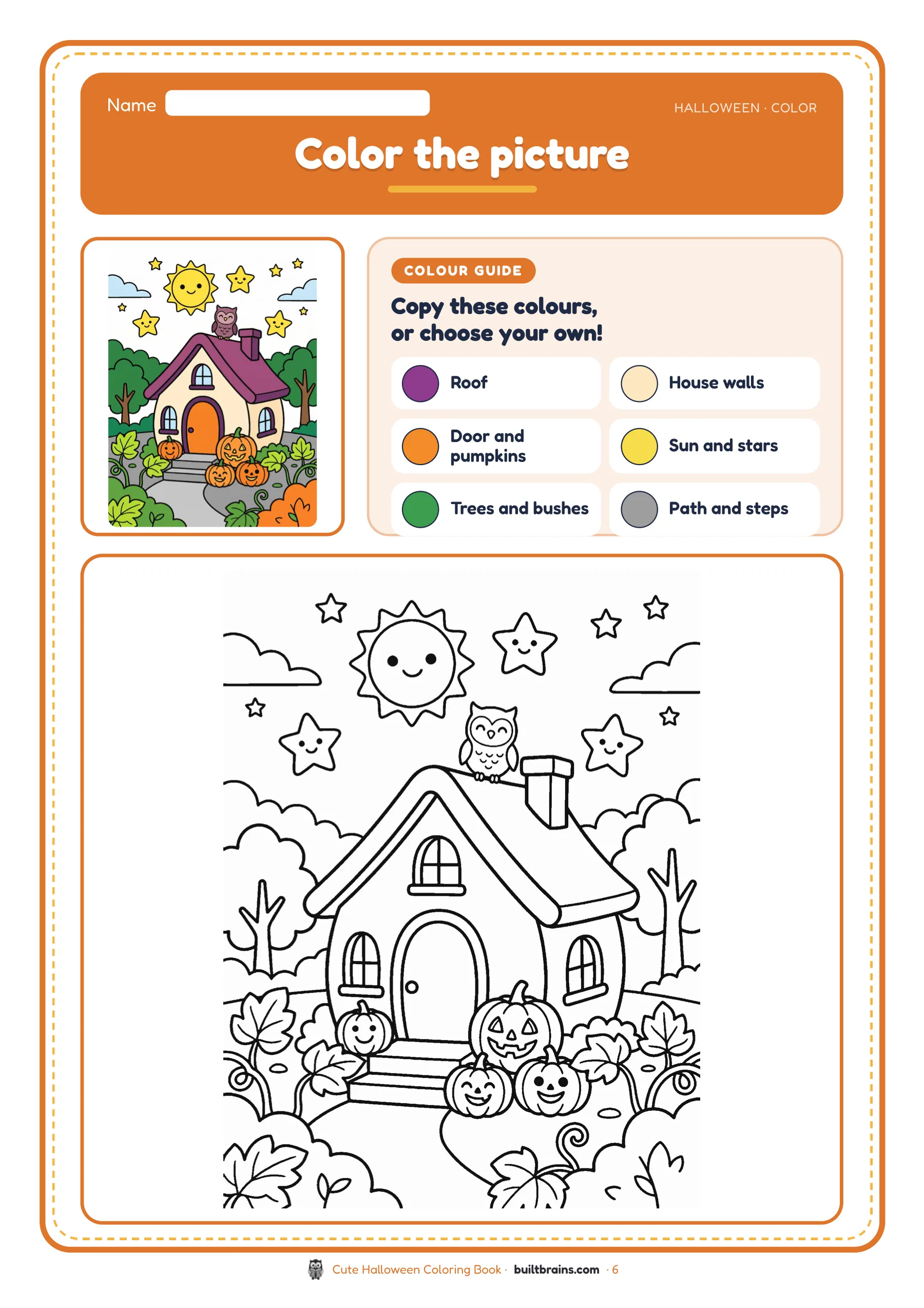 Cute Halloween Coloring Book — page preview 3