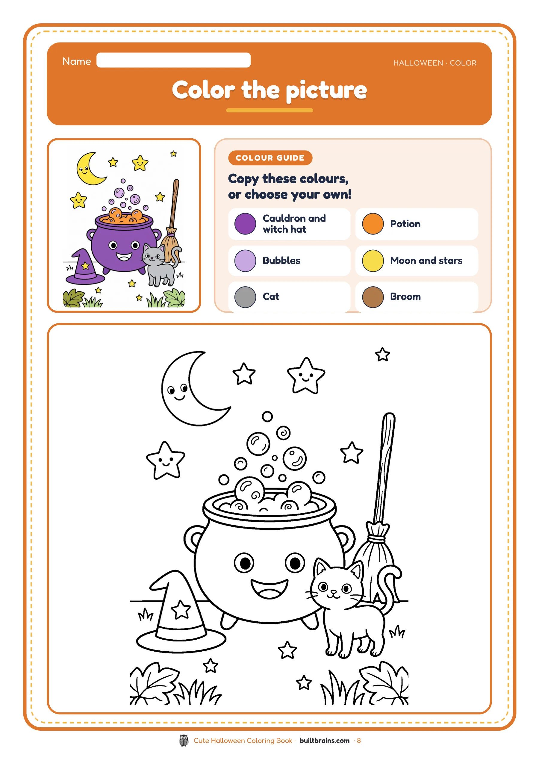 Cute Halloween Coloring Book — page preview 4