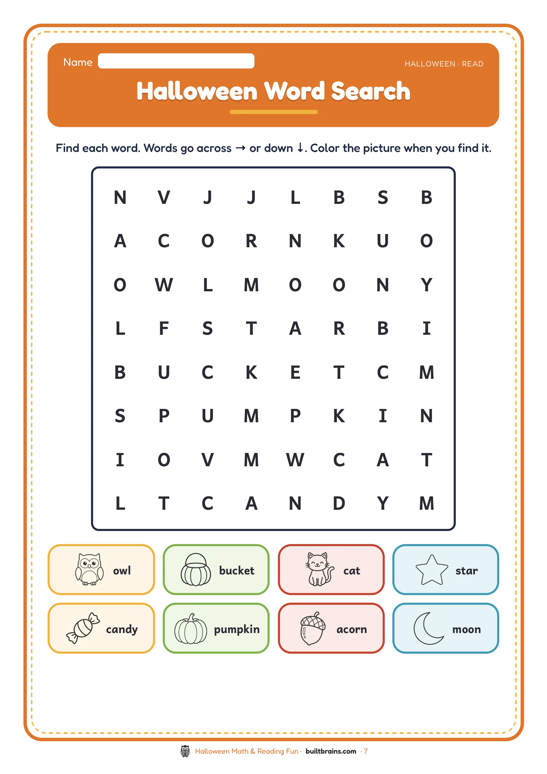 Halloween Math & Reading Fun — page preview 2