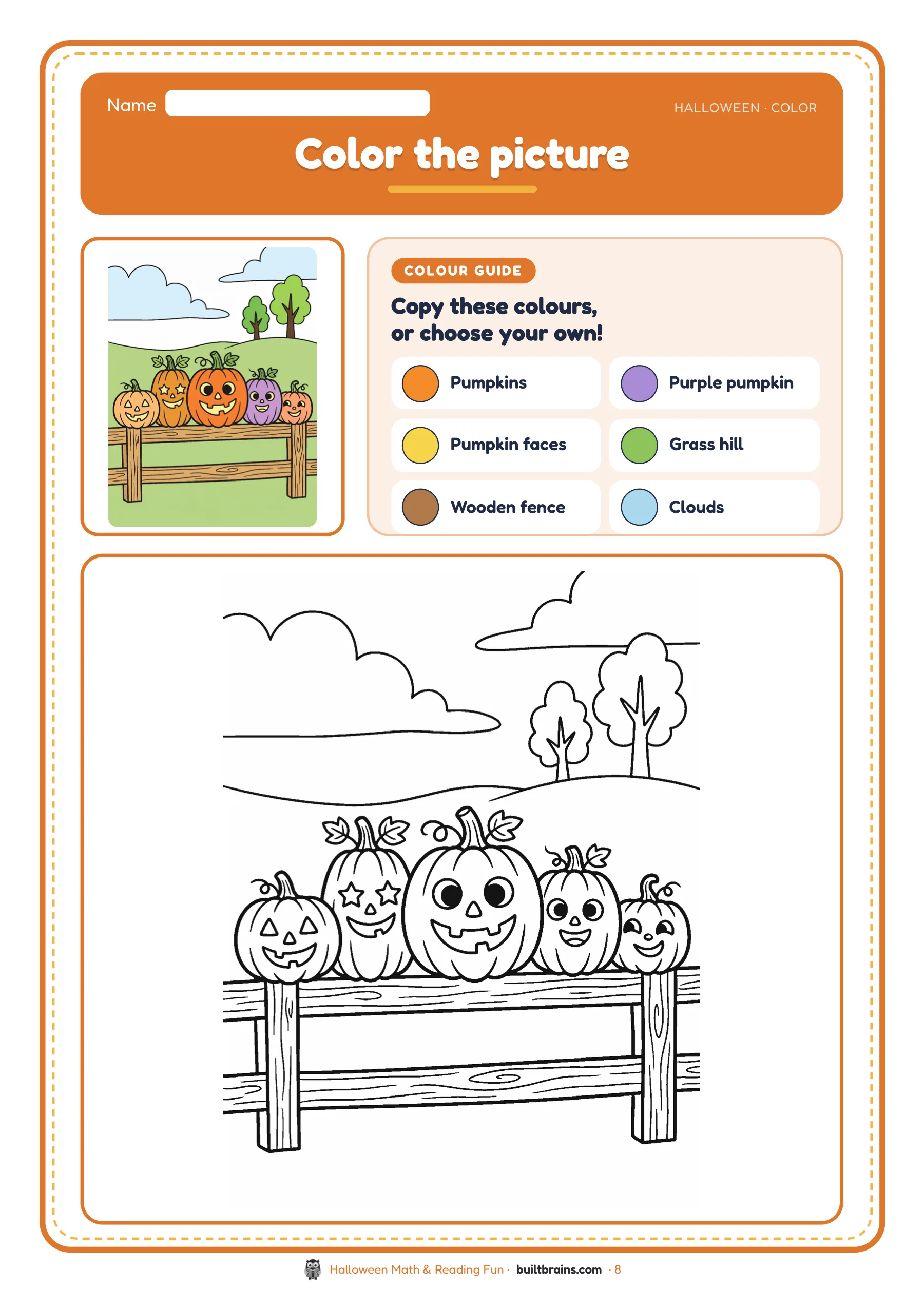 Halloween Math & Reading Fun — page preview 3