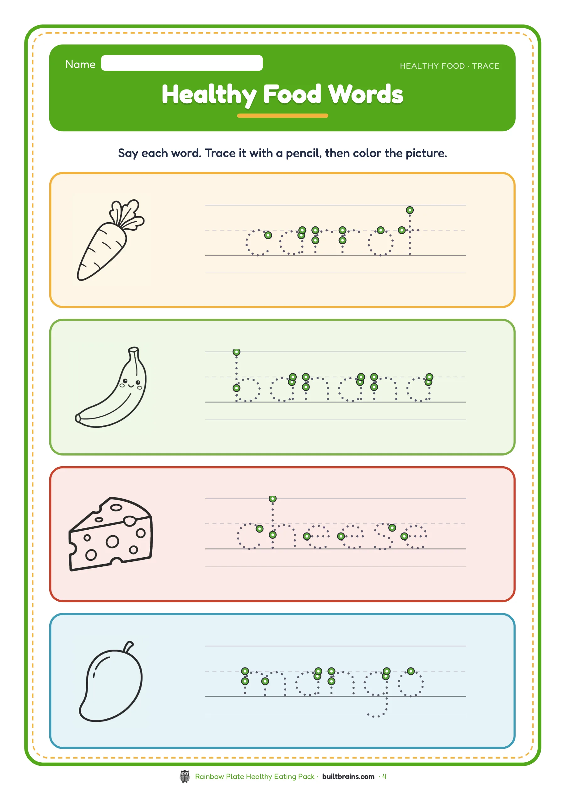 Rainbow Plate Healthy Eating Pack — page preview 1
