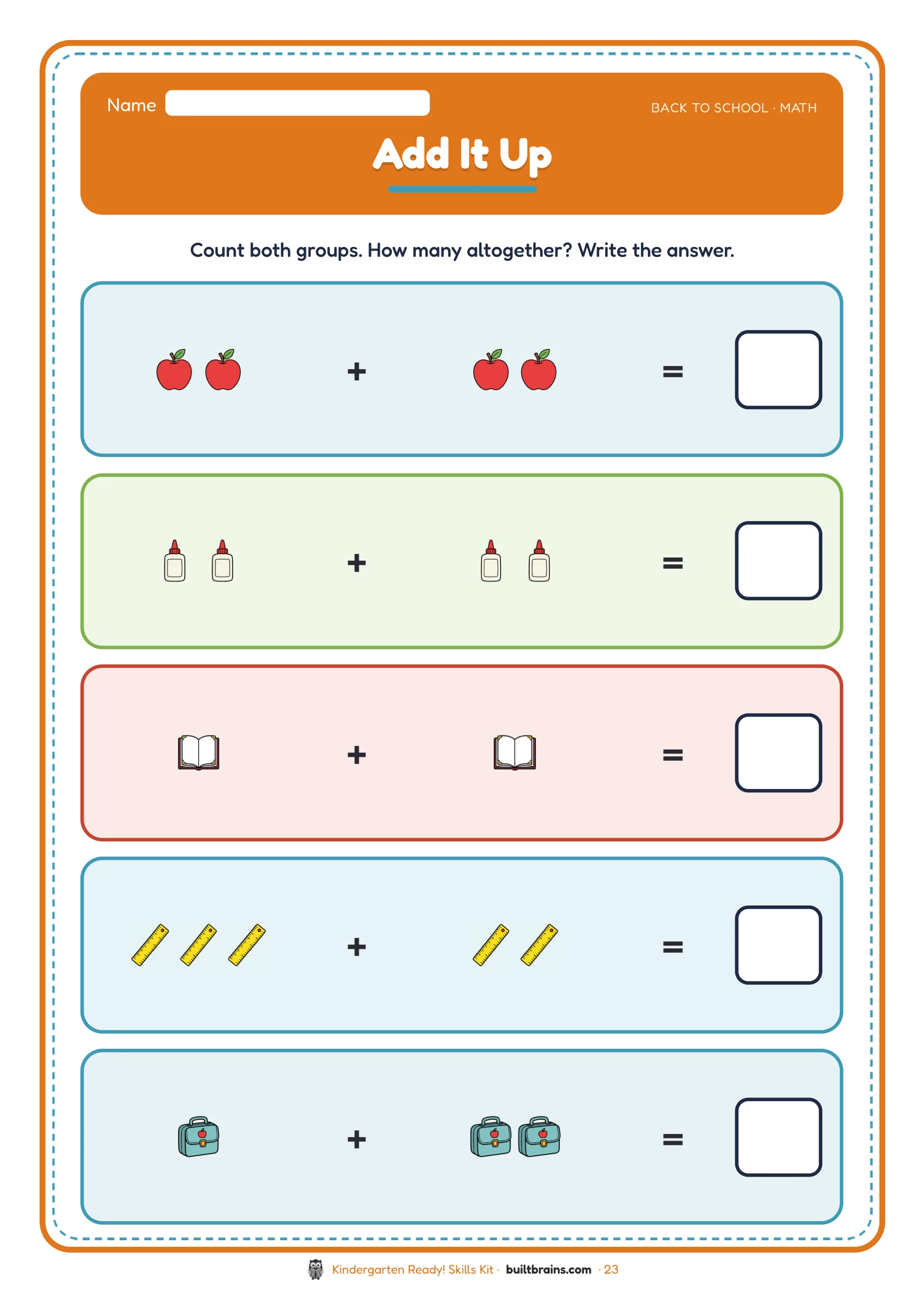 Kindergarten Ready! Skills Kit — page preview 6