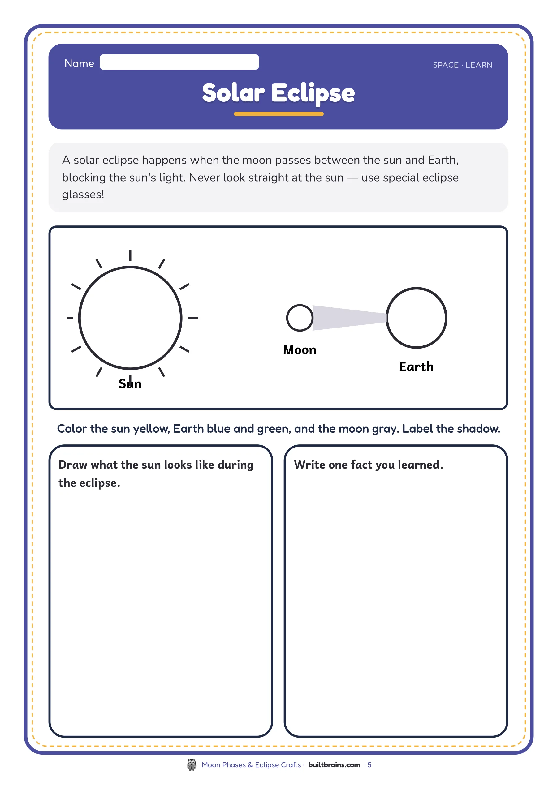 Moon Phases & Eclipse Crafts — page preview 3