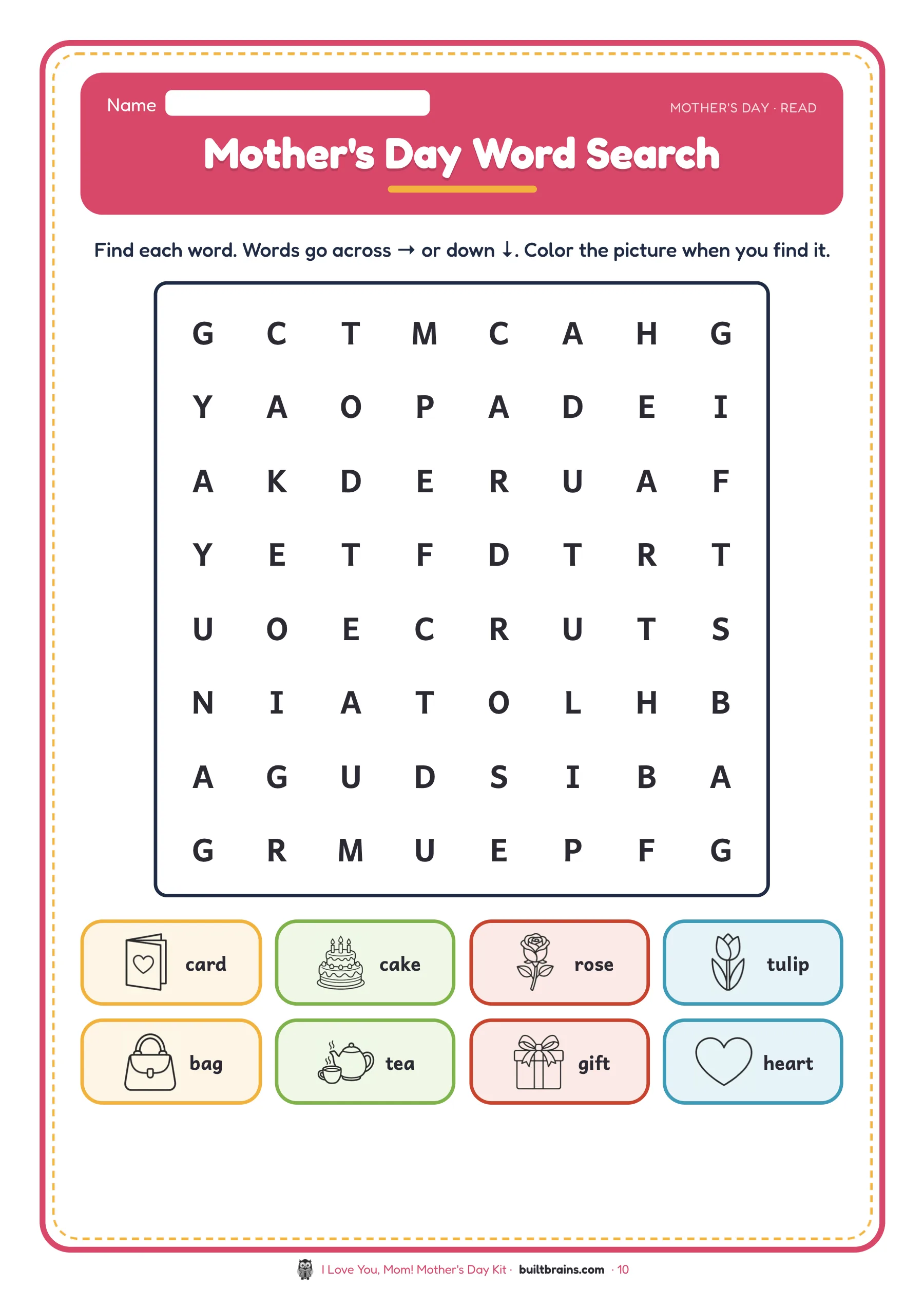 I Love You, Mom! Mother's Day Kit — page preview 6