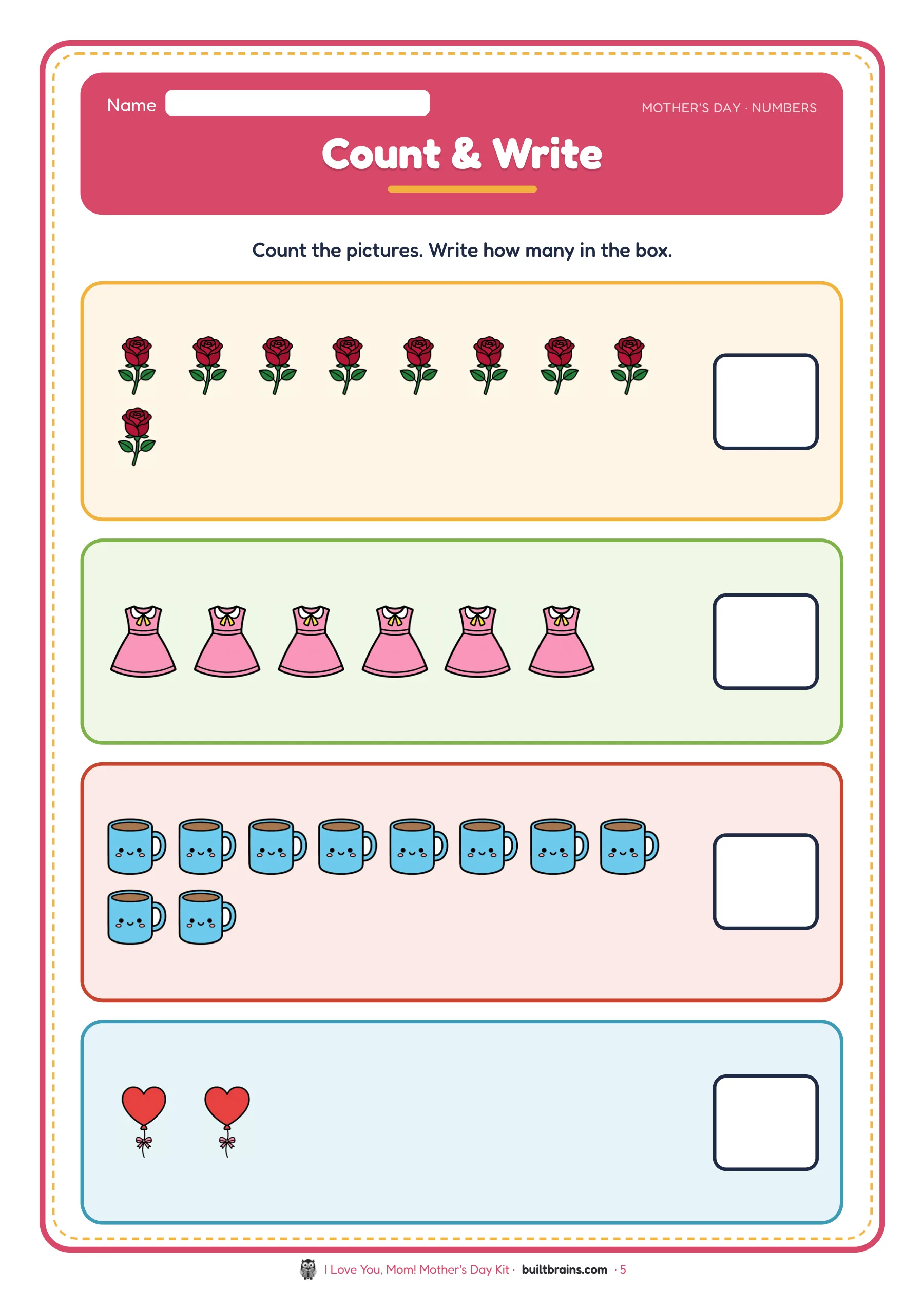 I Love You, Mom! Mother's Day Kit — page preview 2