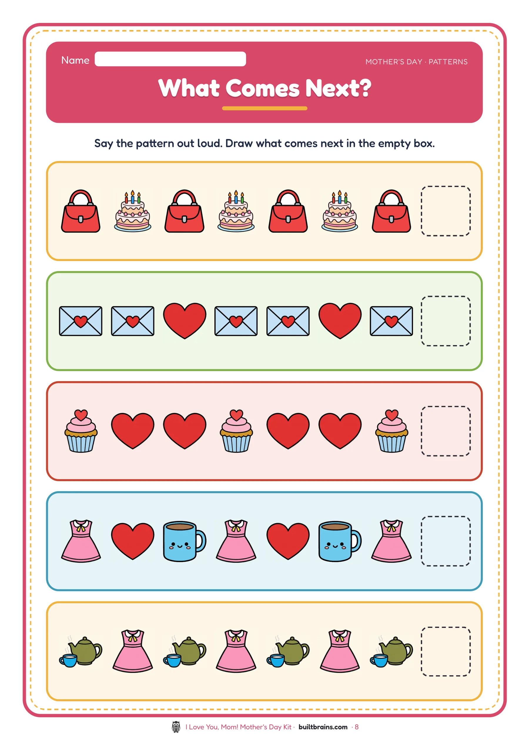I Love You, Mom! Mother's Day Kit — page preview 4