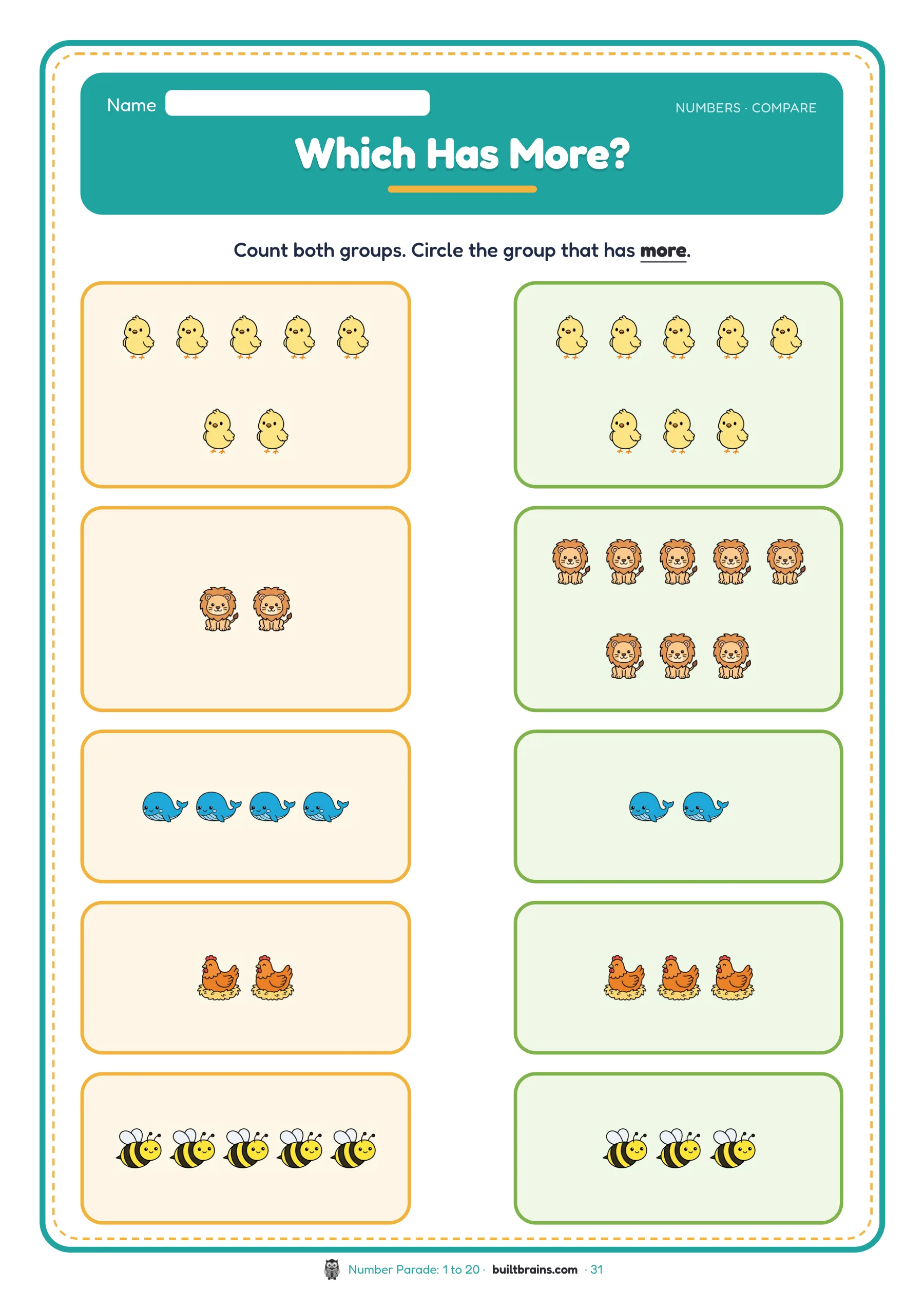 Number Parade: 1 to 20 — page preview 6