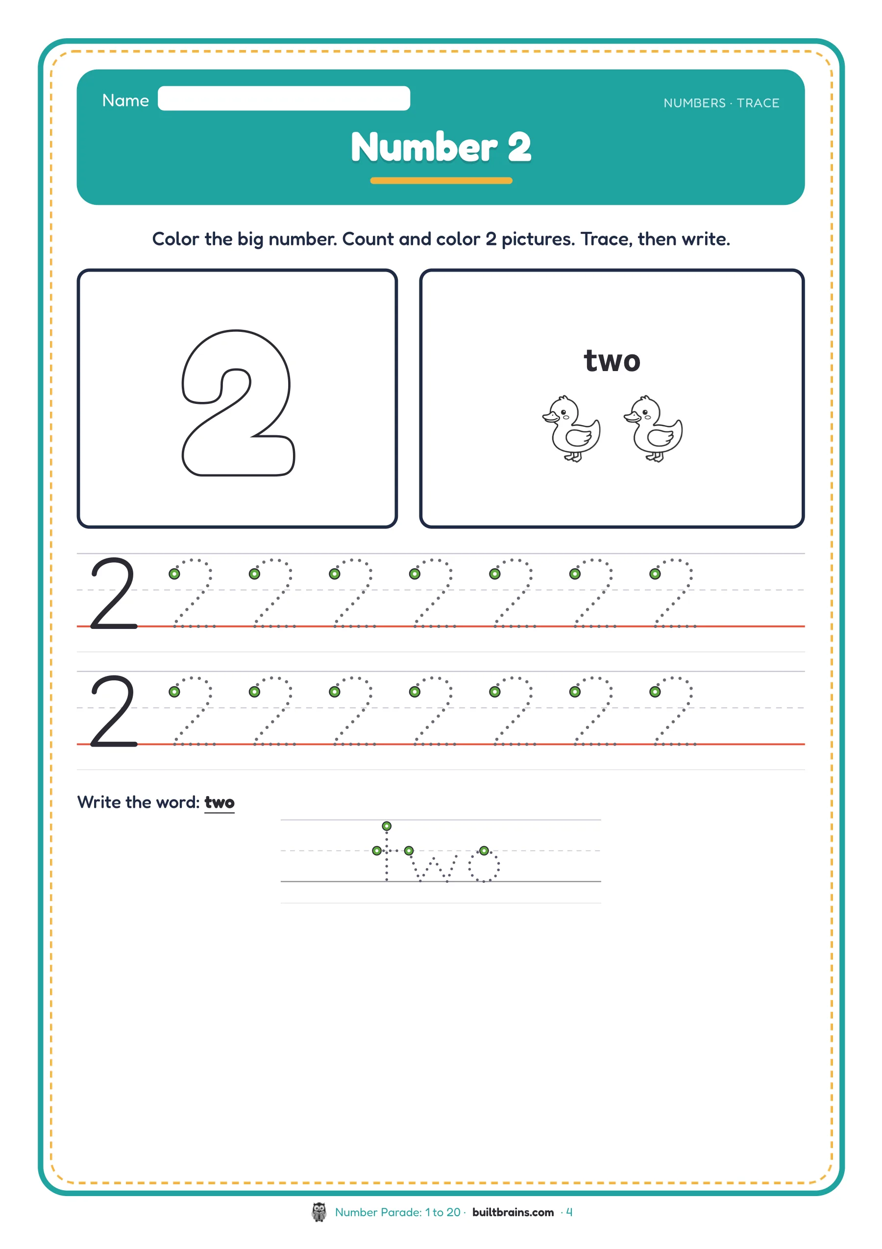 Number Parade: 1 to 20 — page preview 2