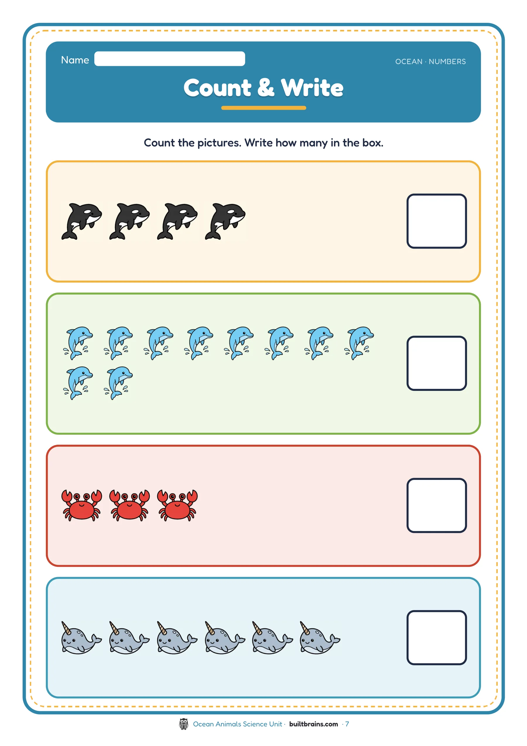 Ocean Animals Science Unit — page preview 2
