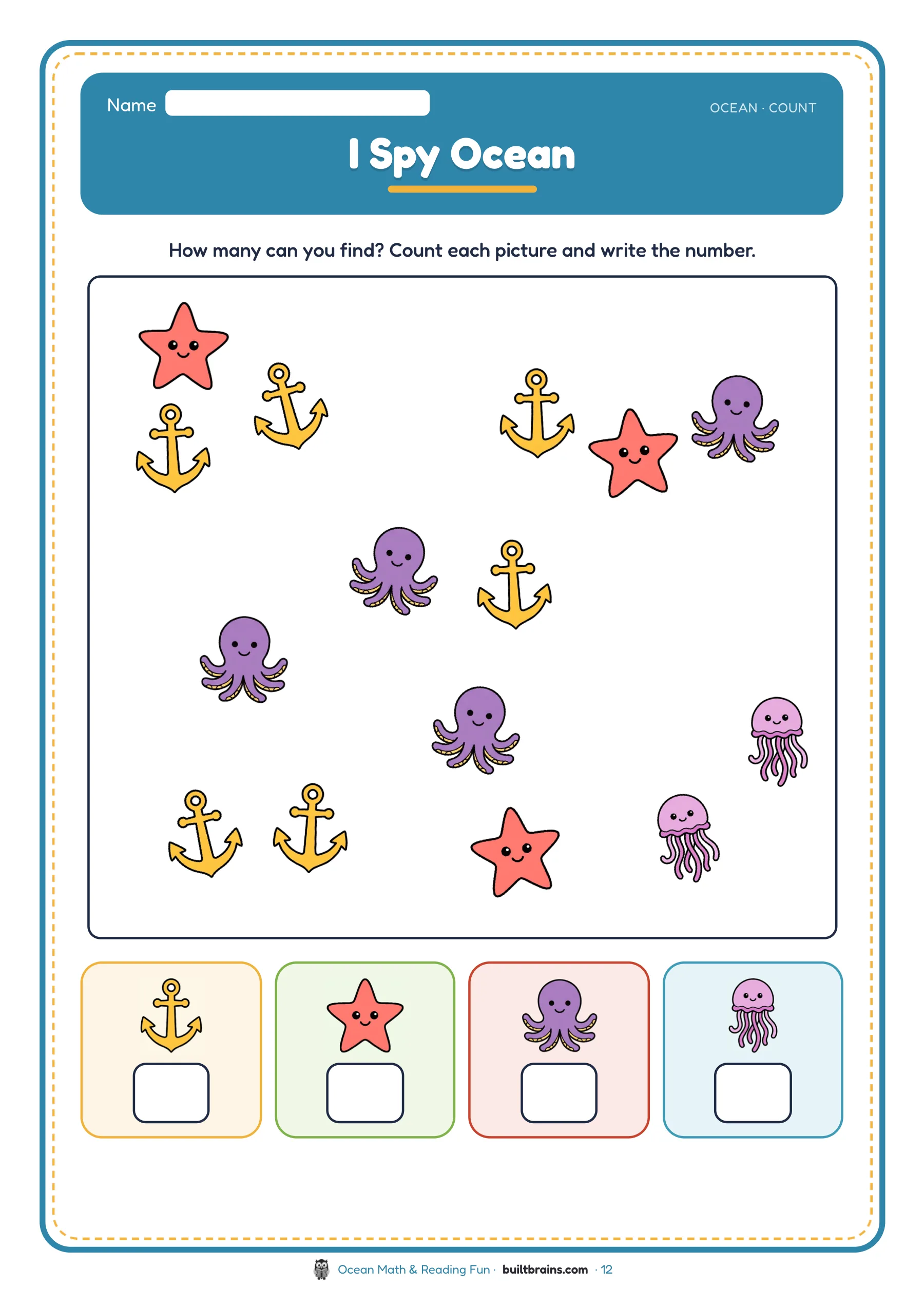 Ocean Math & Reading Fun — page preview 5