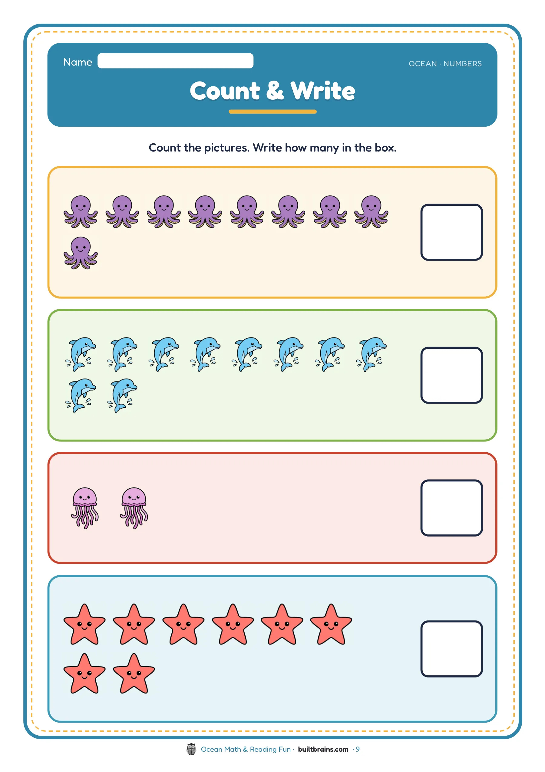 Ocean Math & Reading Fun — page preview 4