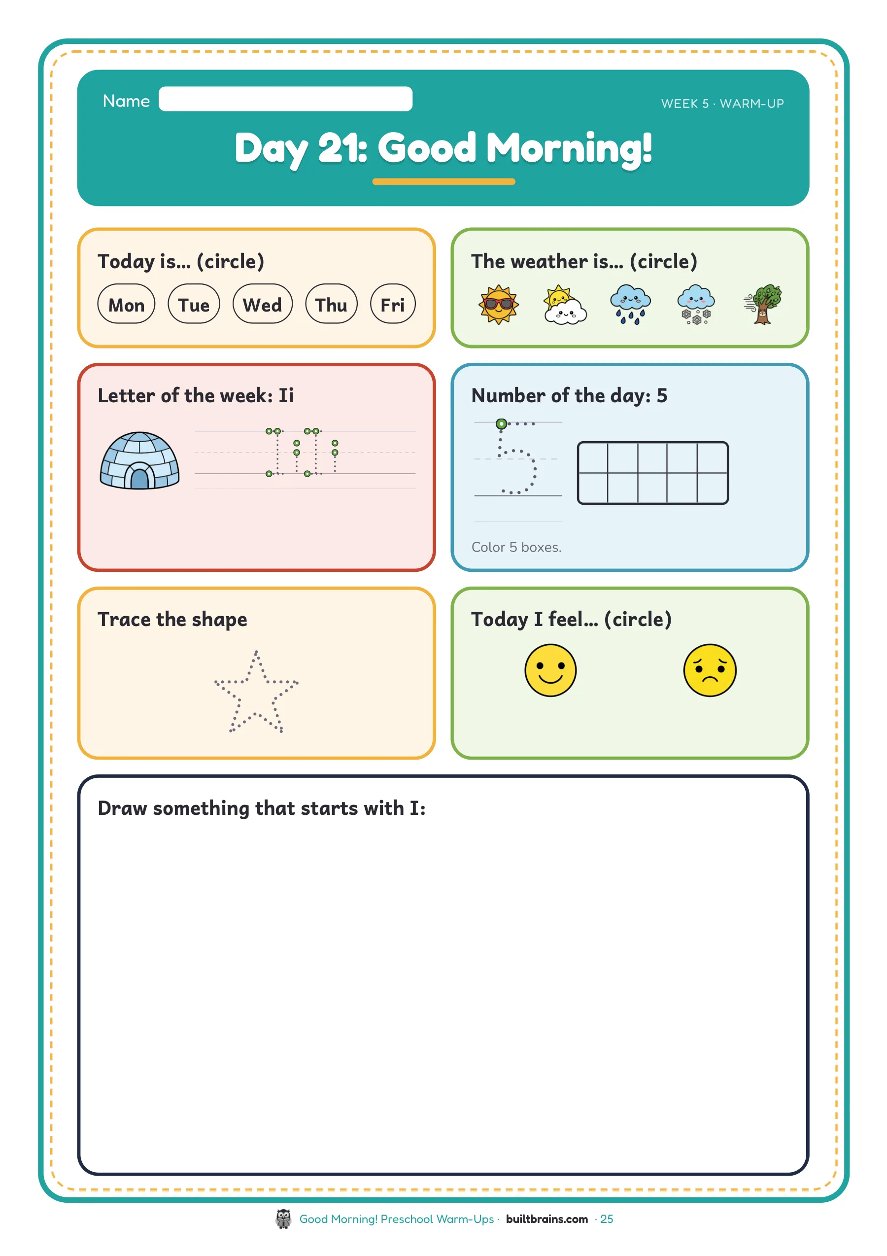 Good Morning! Preschool Warm-Ups — page preview 2