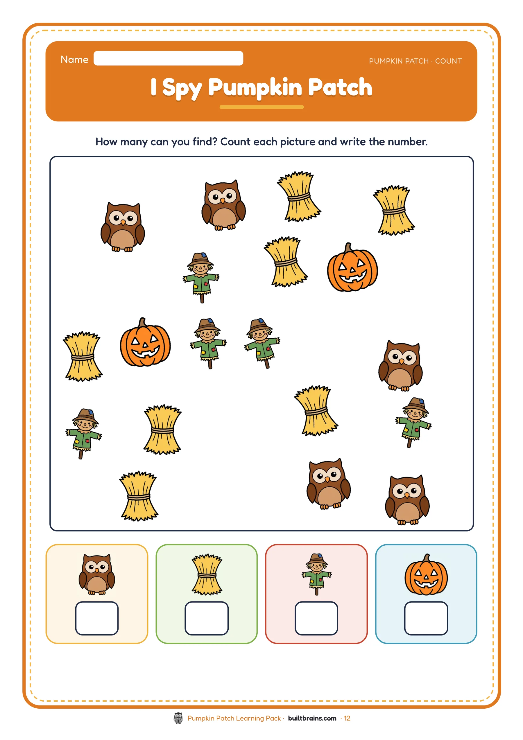 Pumpkin Patch Learning Pack — page preview 5