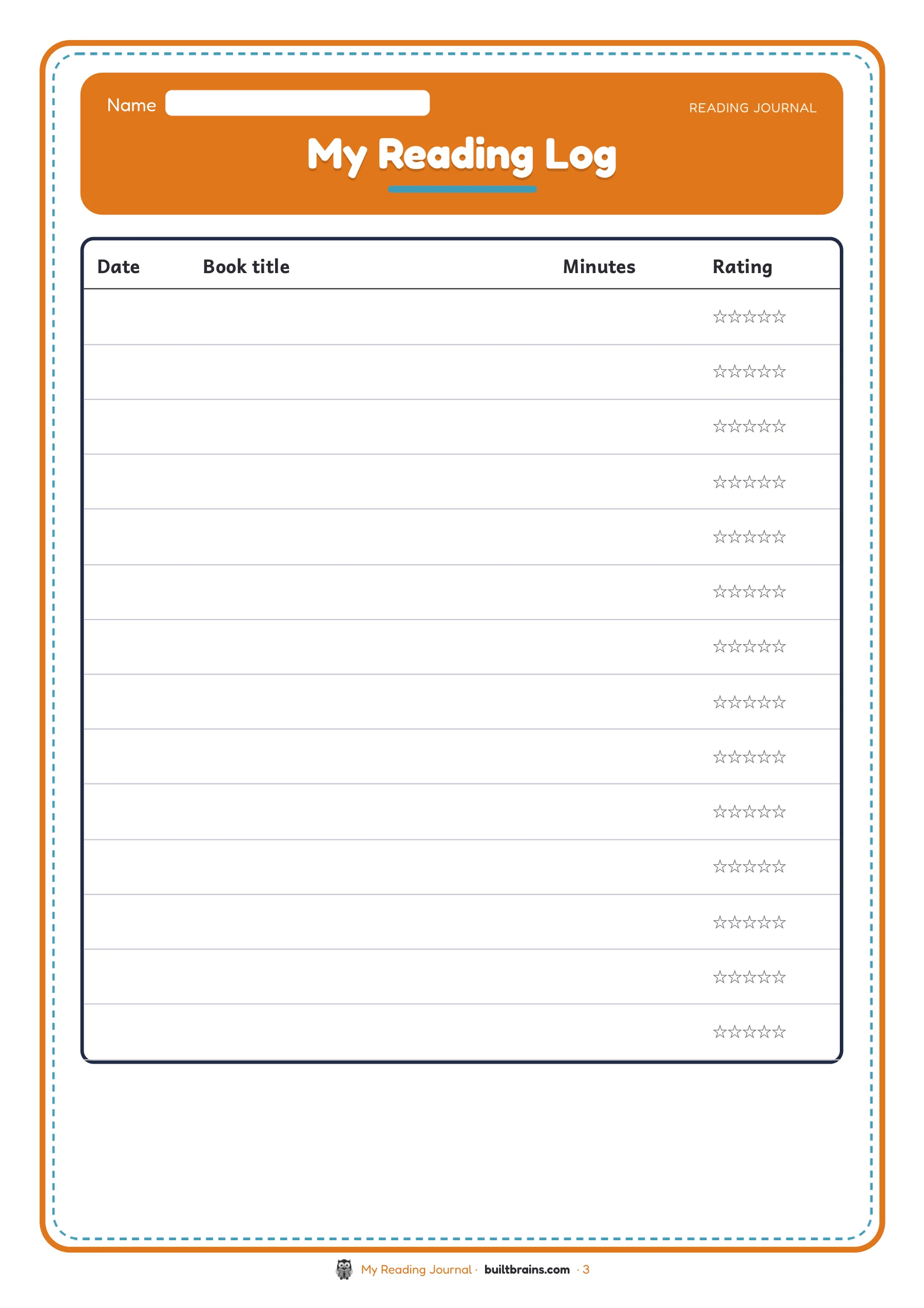My Reading Journal — page preview 1