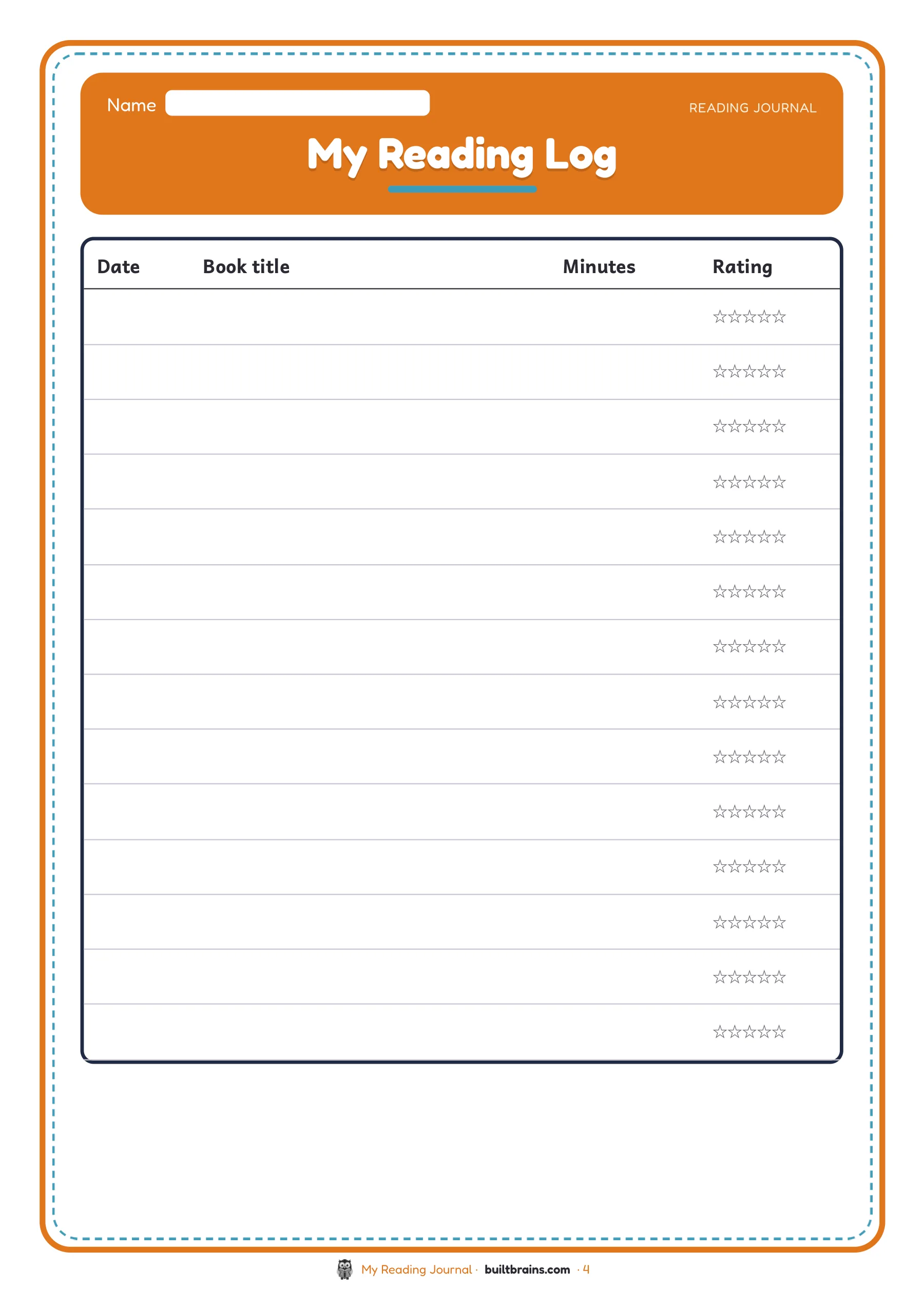 My Reading Journal — page preview 2