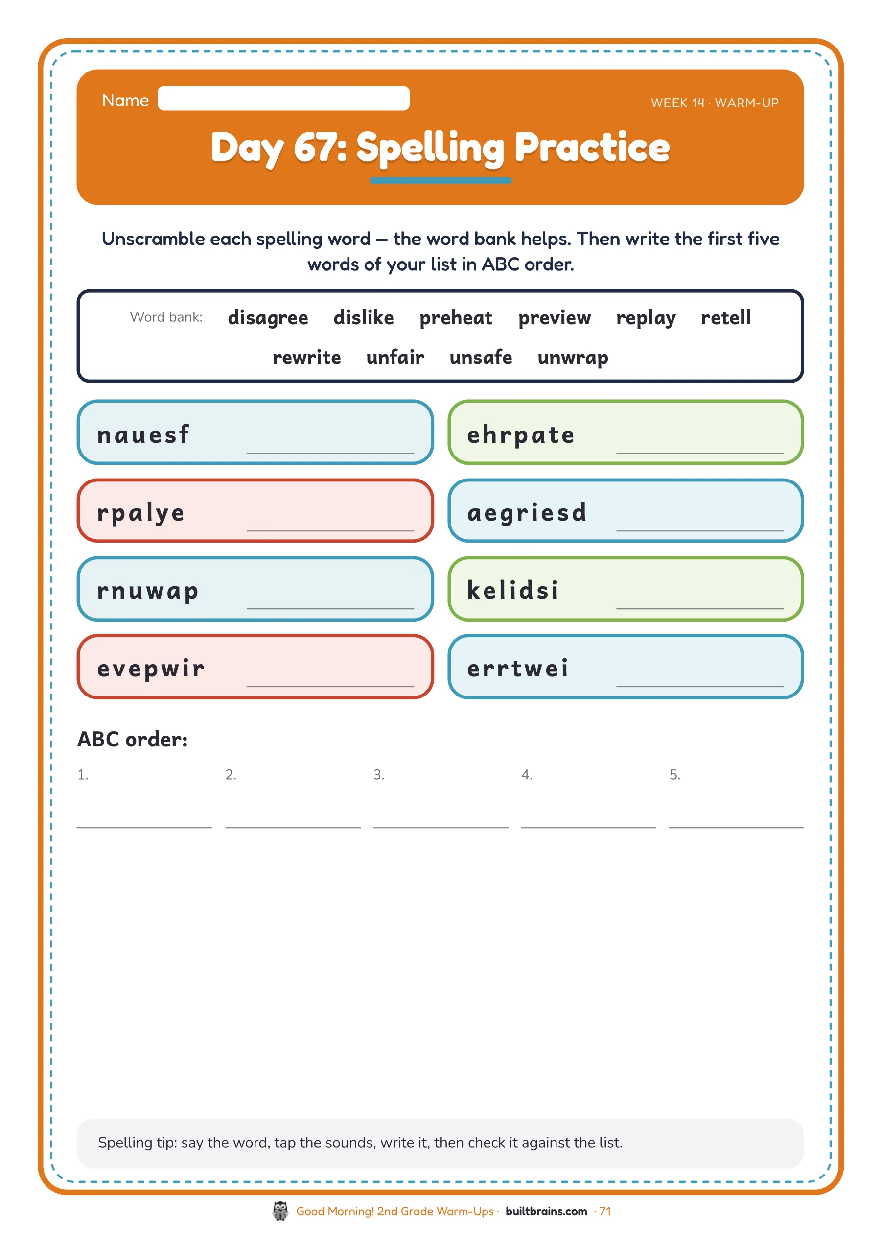 Good Morning! 2nd Grade Warm-Ups — page preview 4