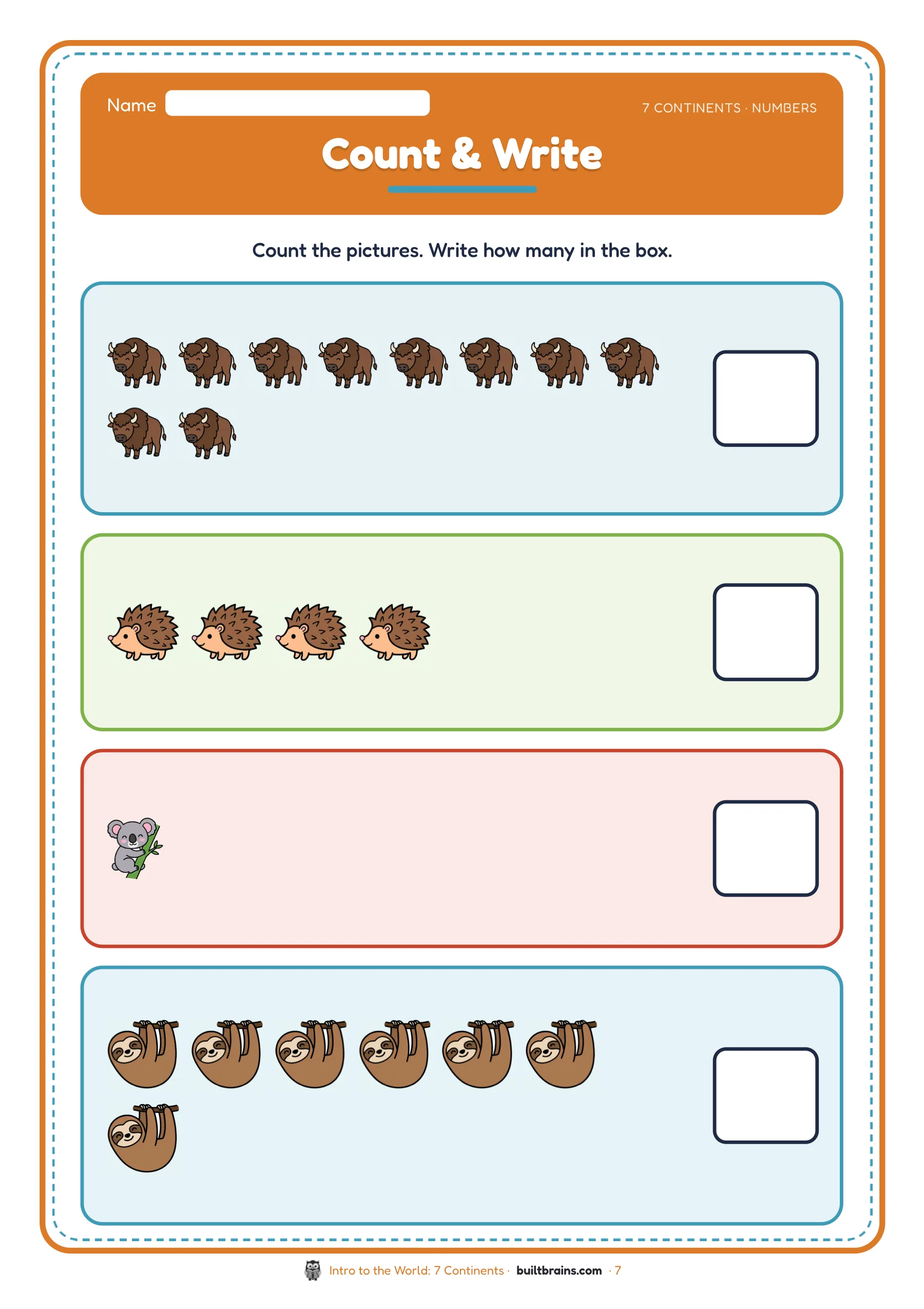 Intro to the World: 7 Continents — page preview 2