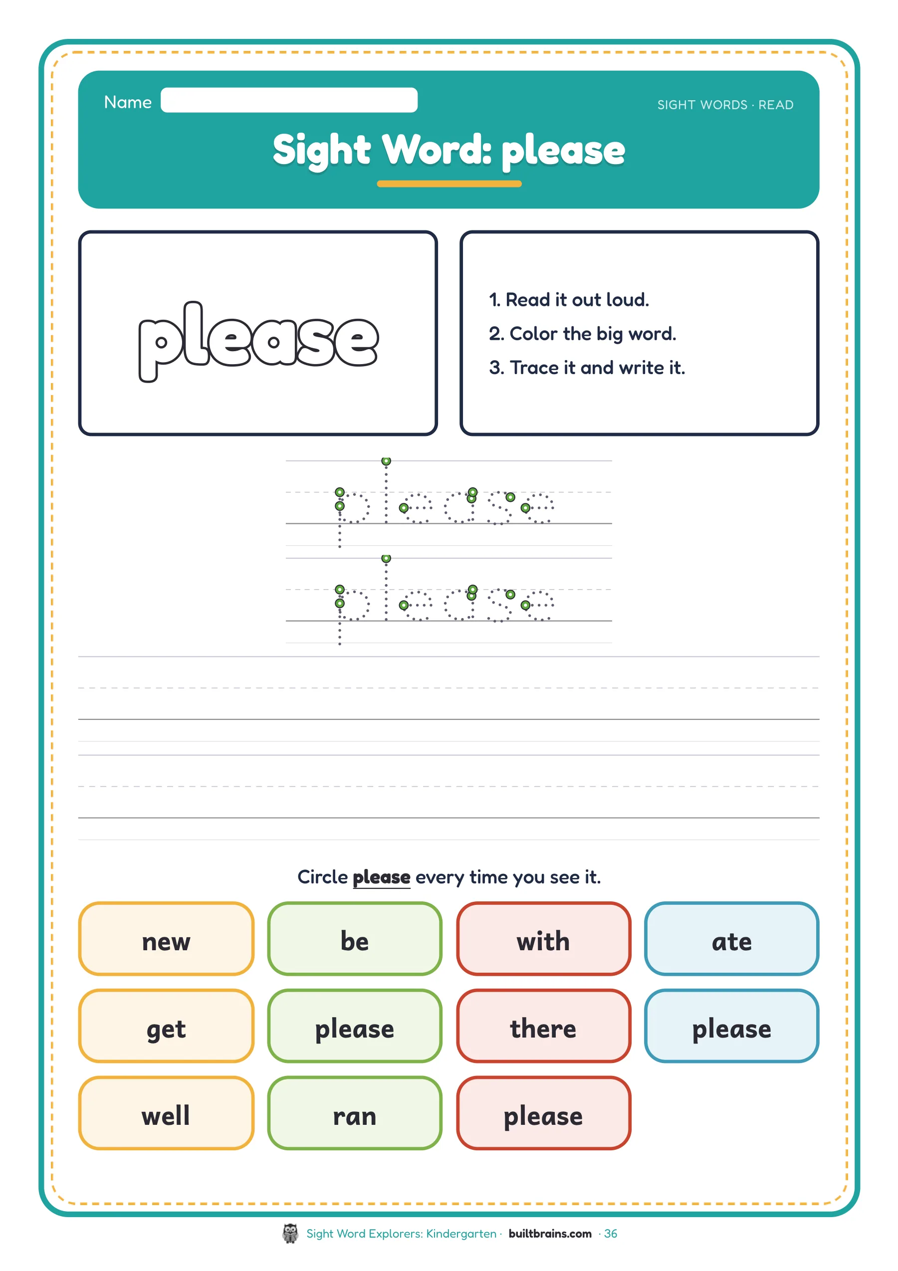 Sight Word Explorers: Kindergarten — page preview 6