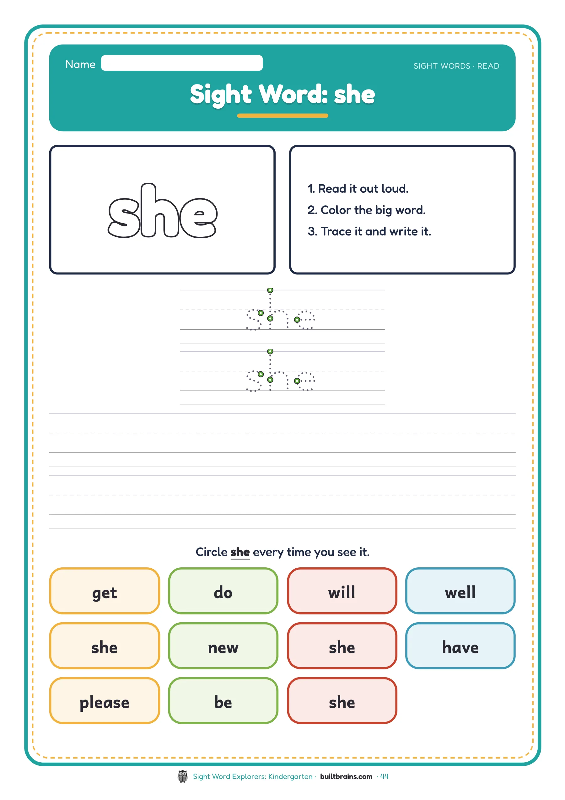 Sight Word Explorers: Kindergarten — page preview 7