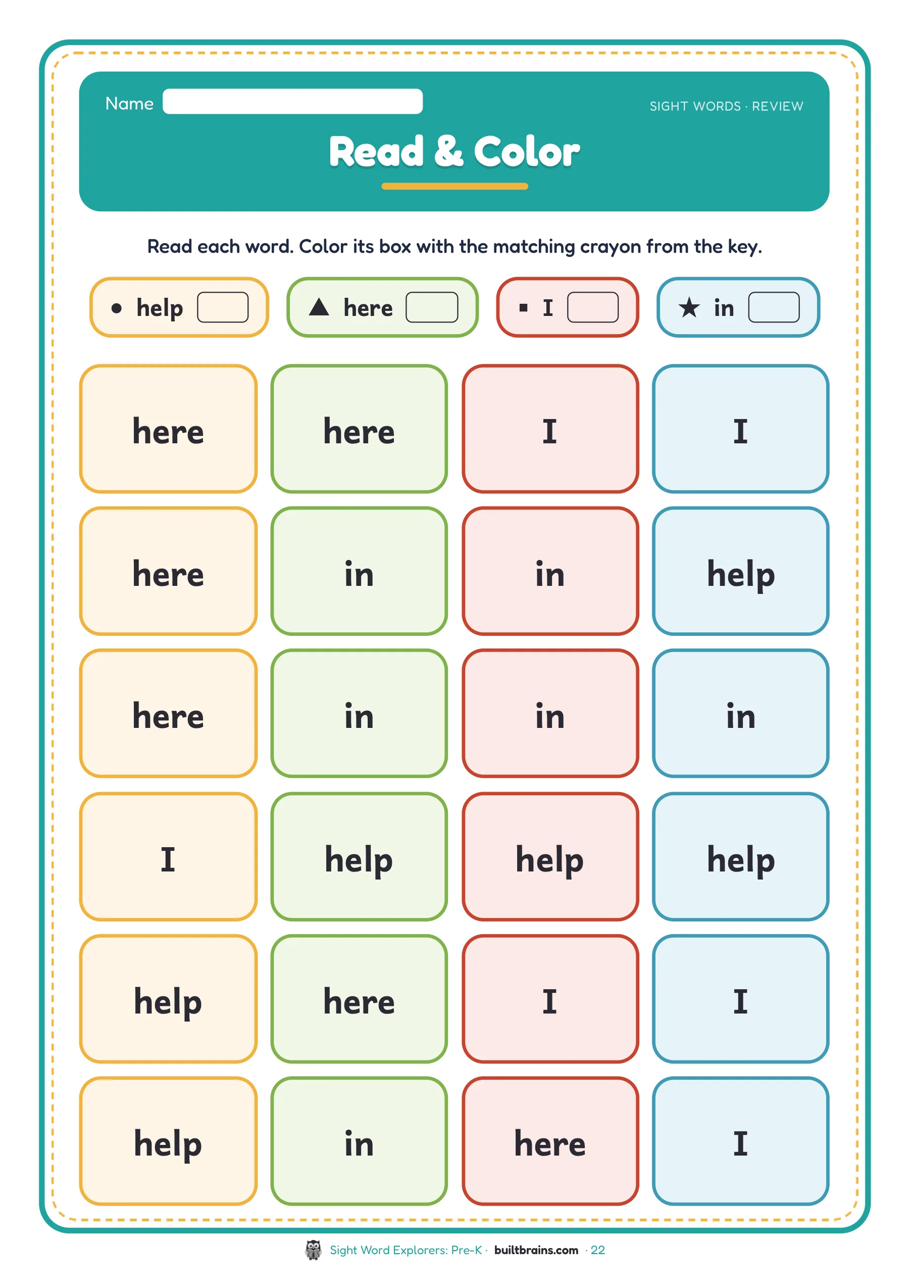 Sight Word Explorers: Pre-K — page preview 5