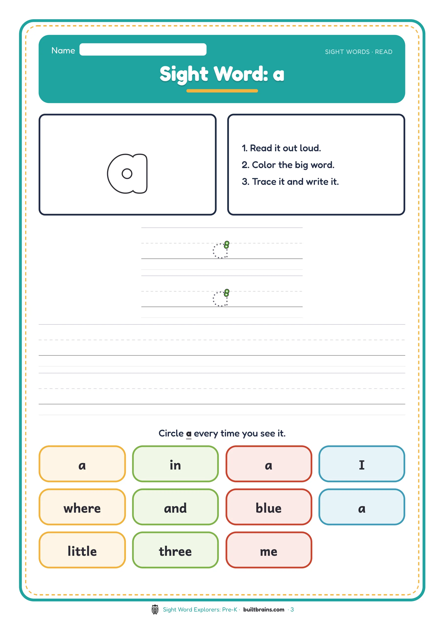 Sight Word Explorers: Pre-K — page preview 1