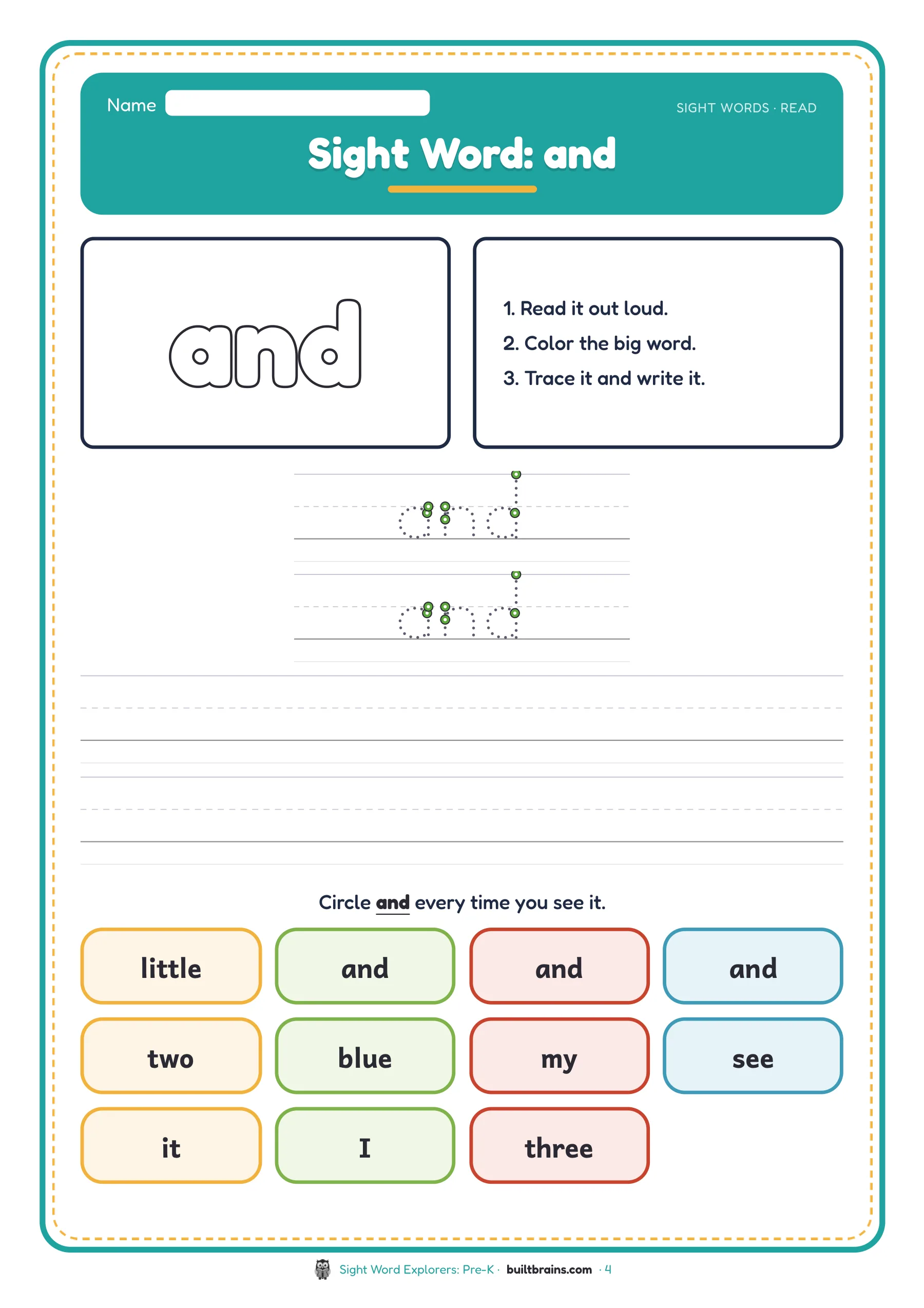 Sight Word Explorers: Pre-K — page preview 2