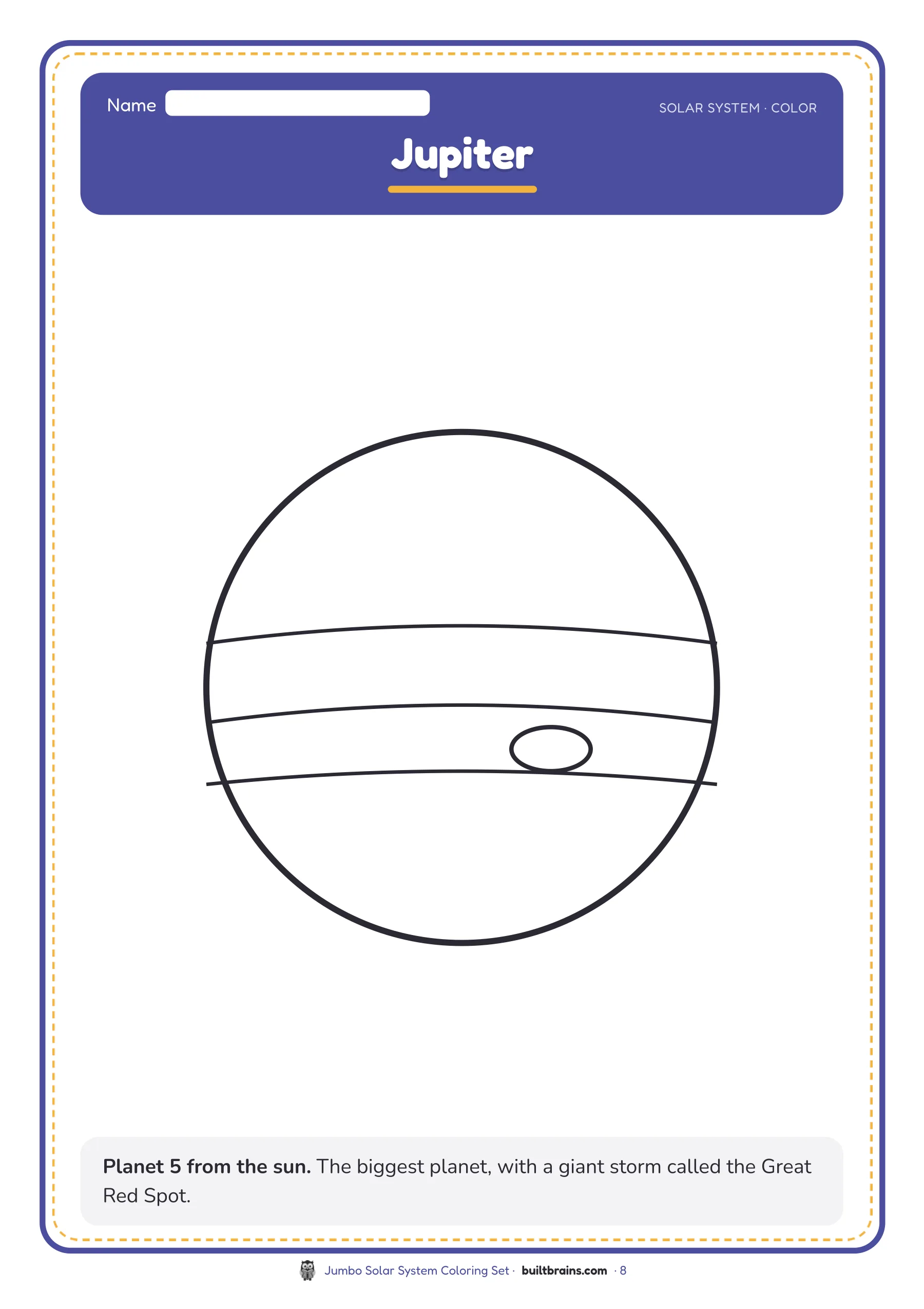 Jumbo Solar System Coloring Set — page preview 6