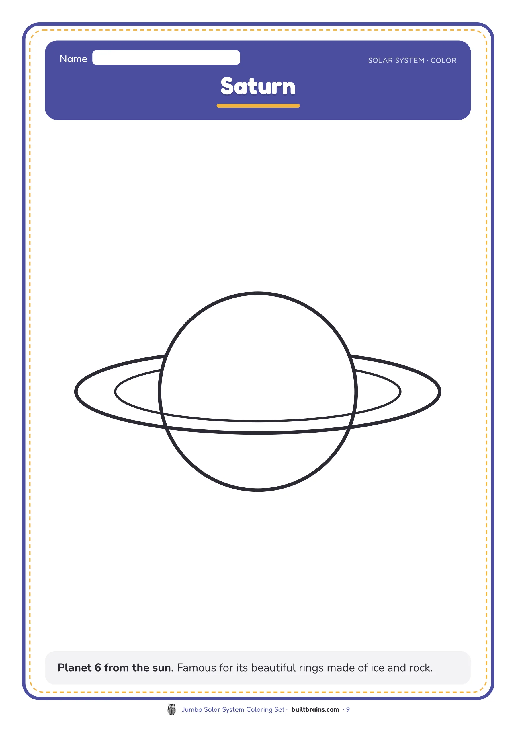 Jumbo Solar System Coloring Set — page preview 7