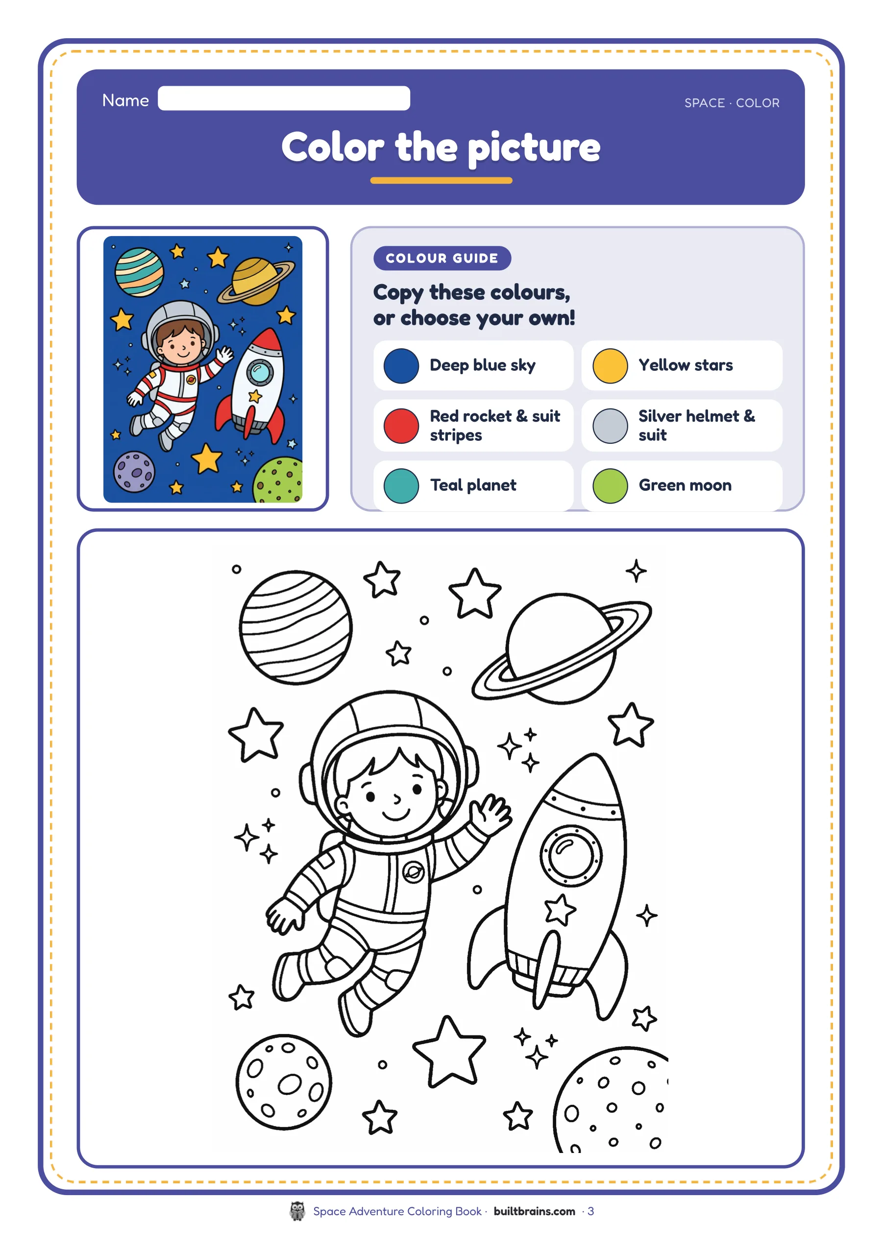 Space Adventure Coloring Book — page preview 1