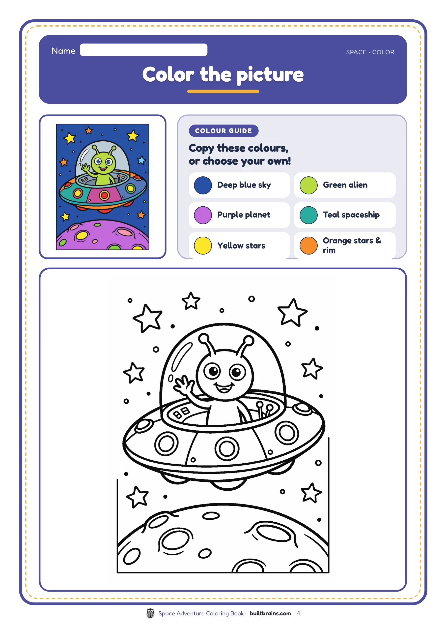 Space Adventure Coloring Book — page preview 2