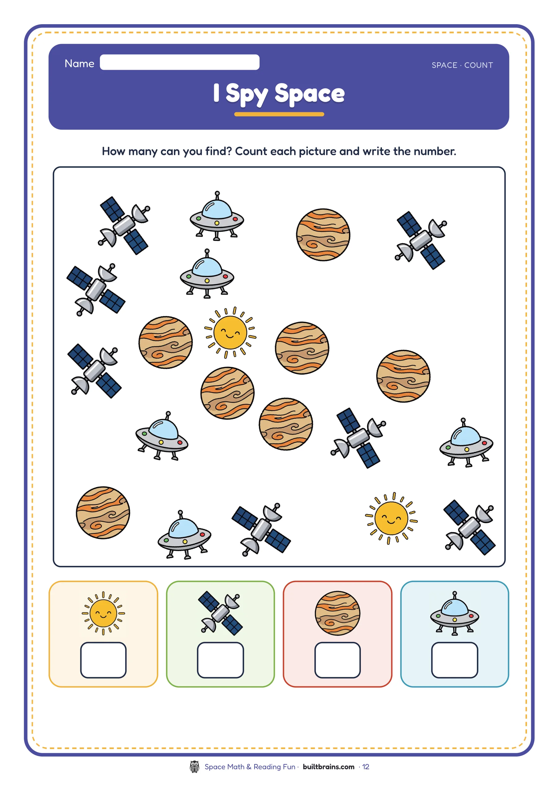 Space Math & Reading Fun — page preview 5