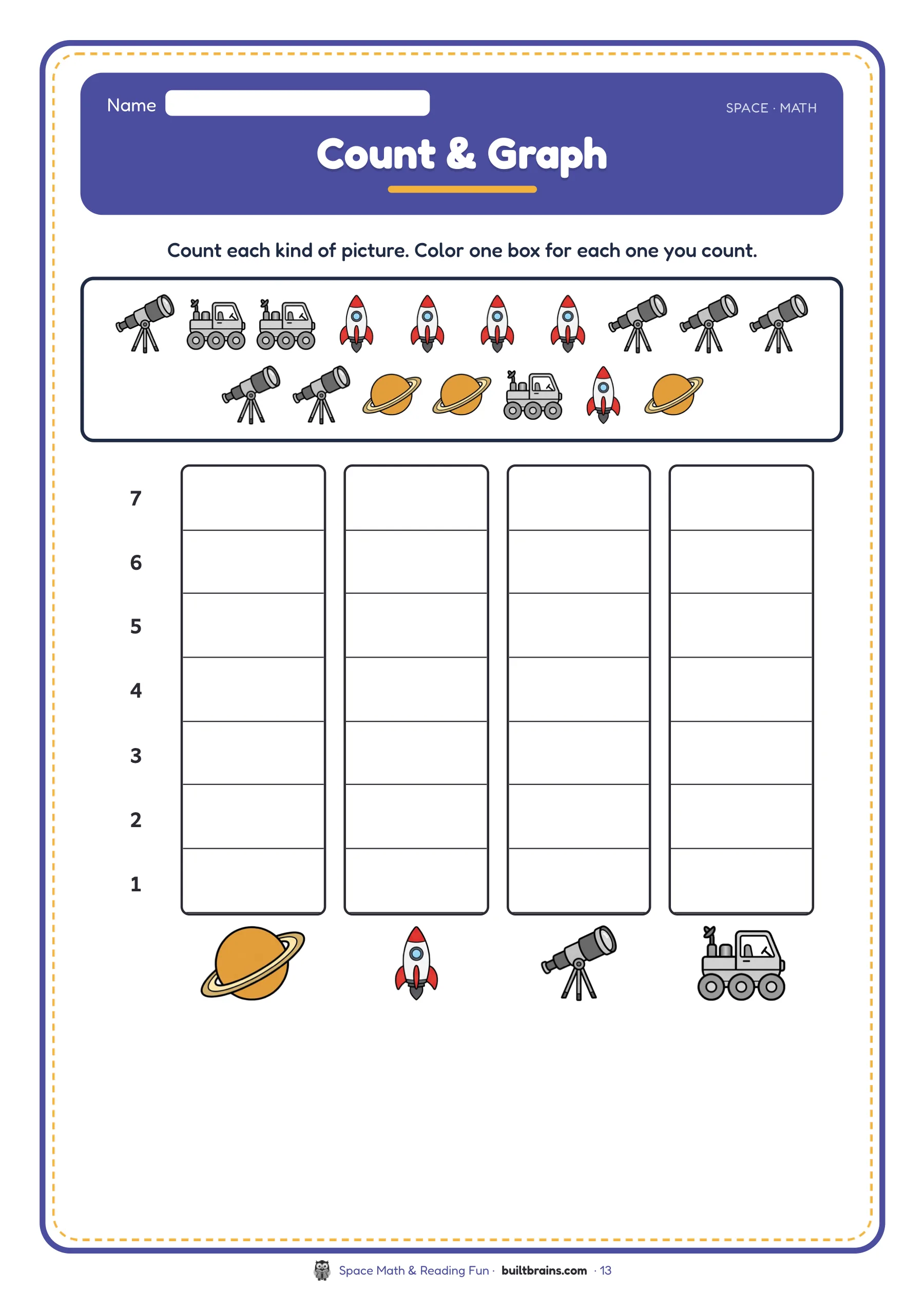 Space Math & Reading Fun — page preview 6