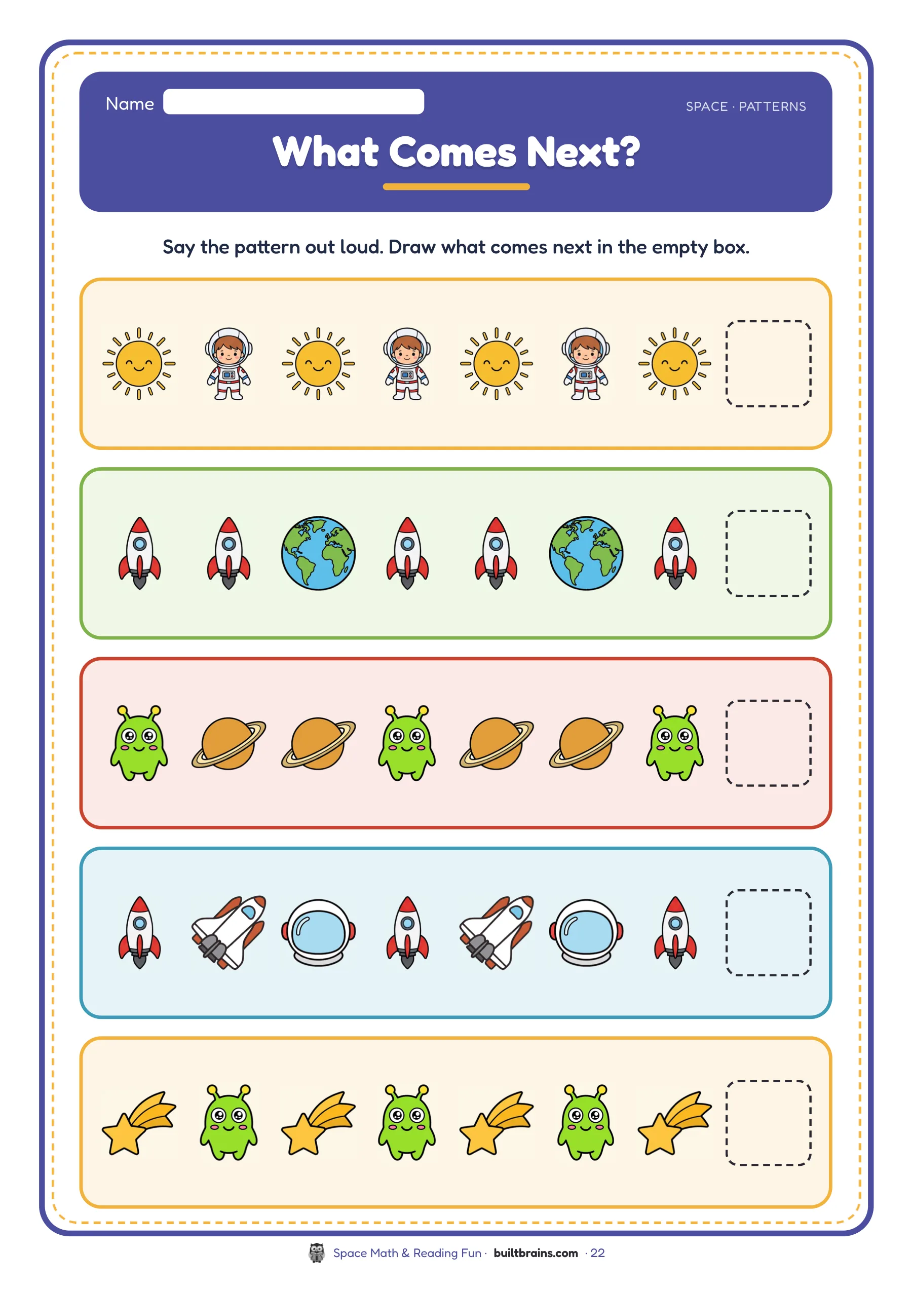 Space Math & Reading Fun — page preview 7
