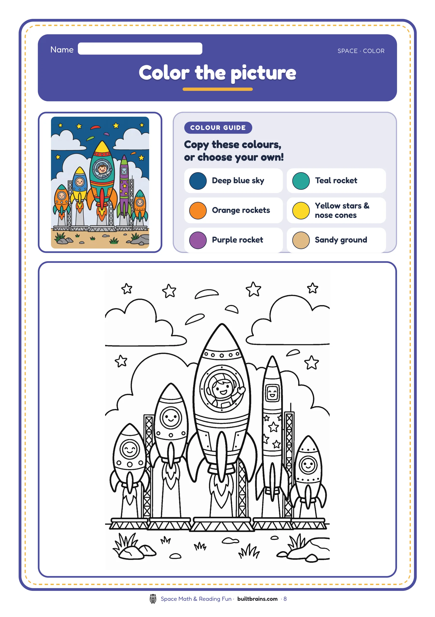Space Math & Reading Fun — page preview 3