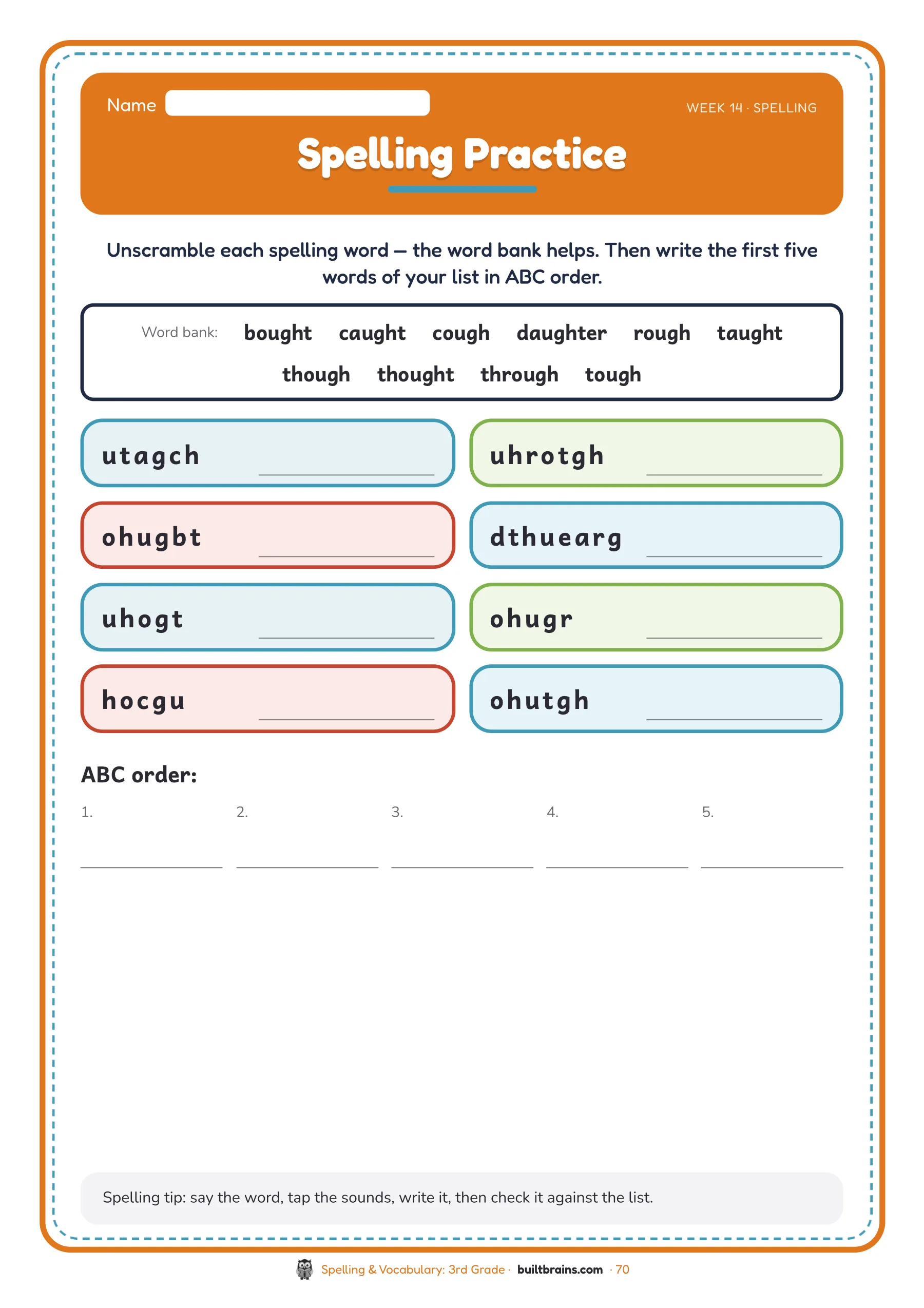 Spelling & Vocabulary: 3rd Grade — page preview 4