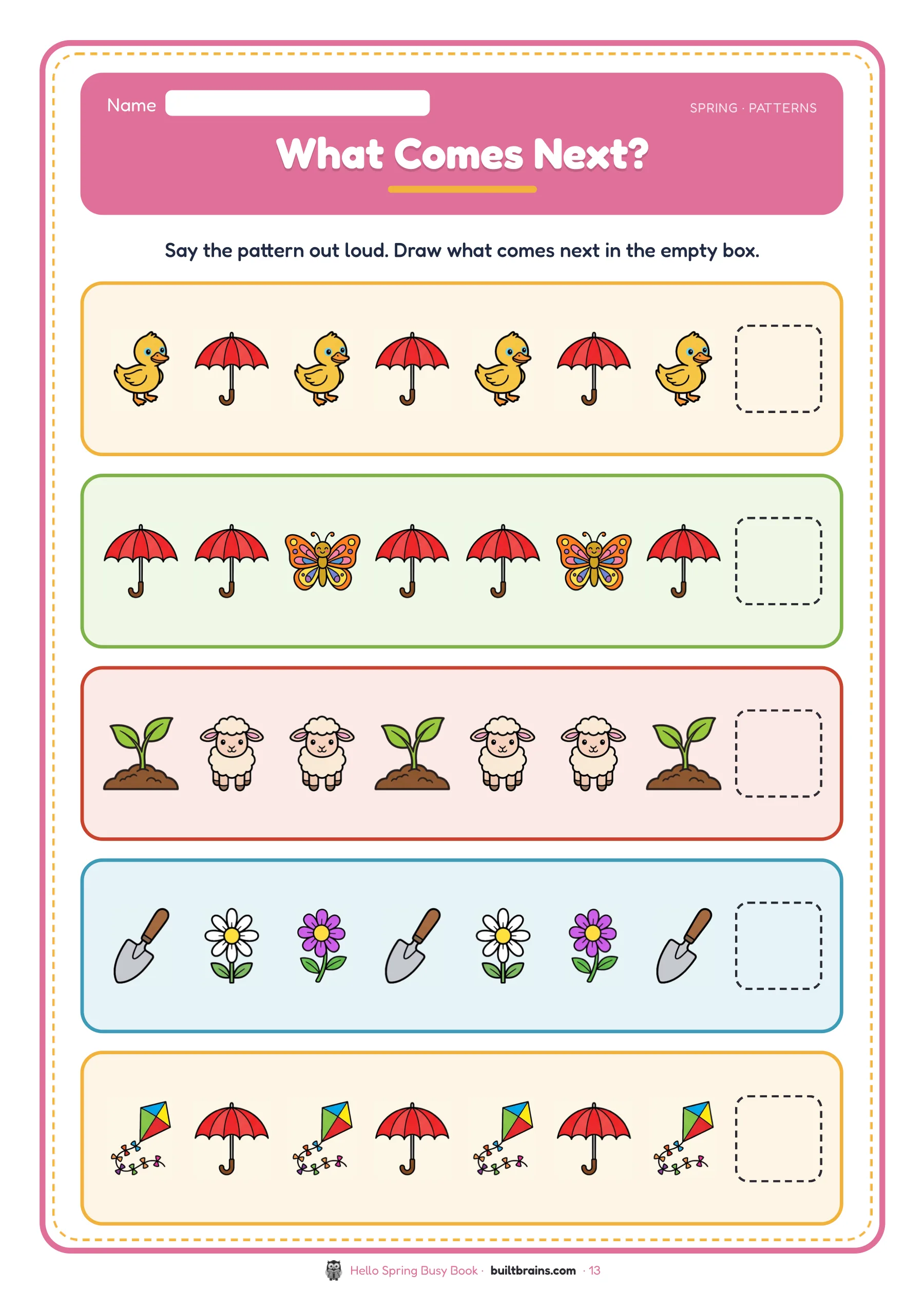 Hello Spring Busy Book — page preview 6