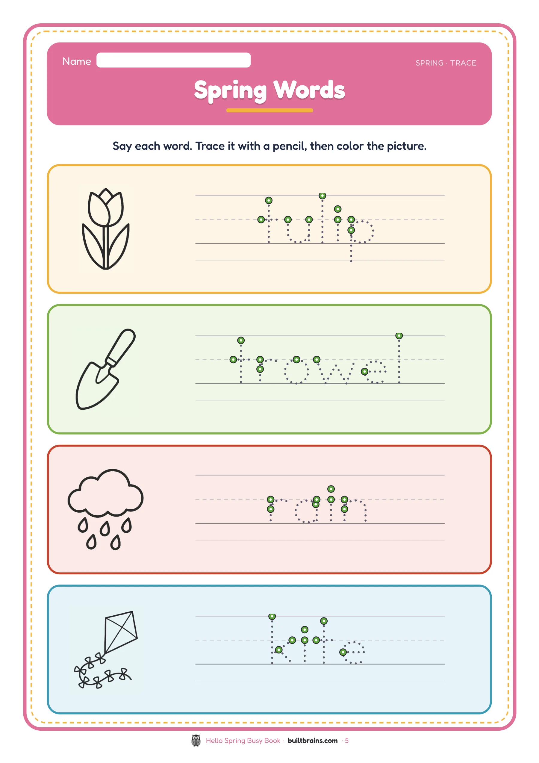 Hello Spring Busy Book — page preview 2