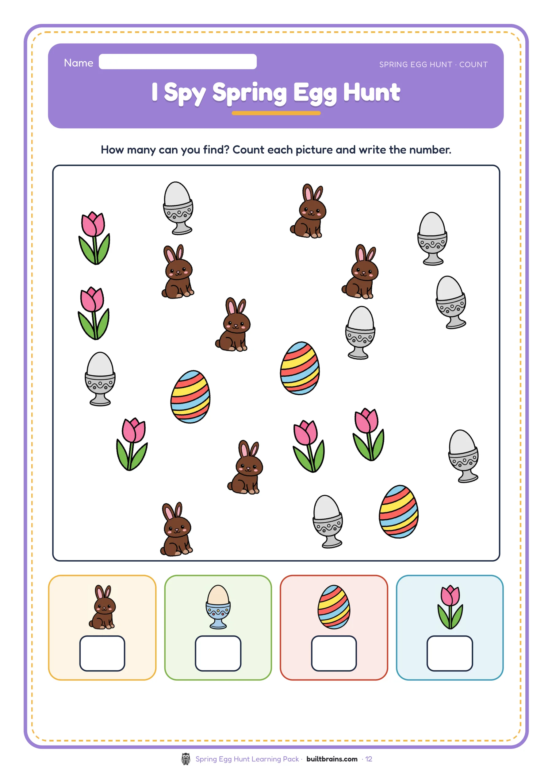 Spring Egg Hunt Learning Pack — page preview 5
