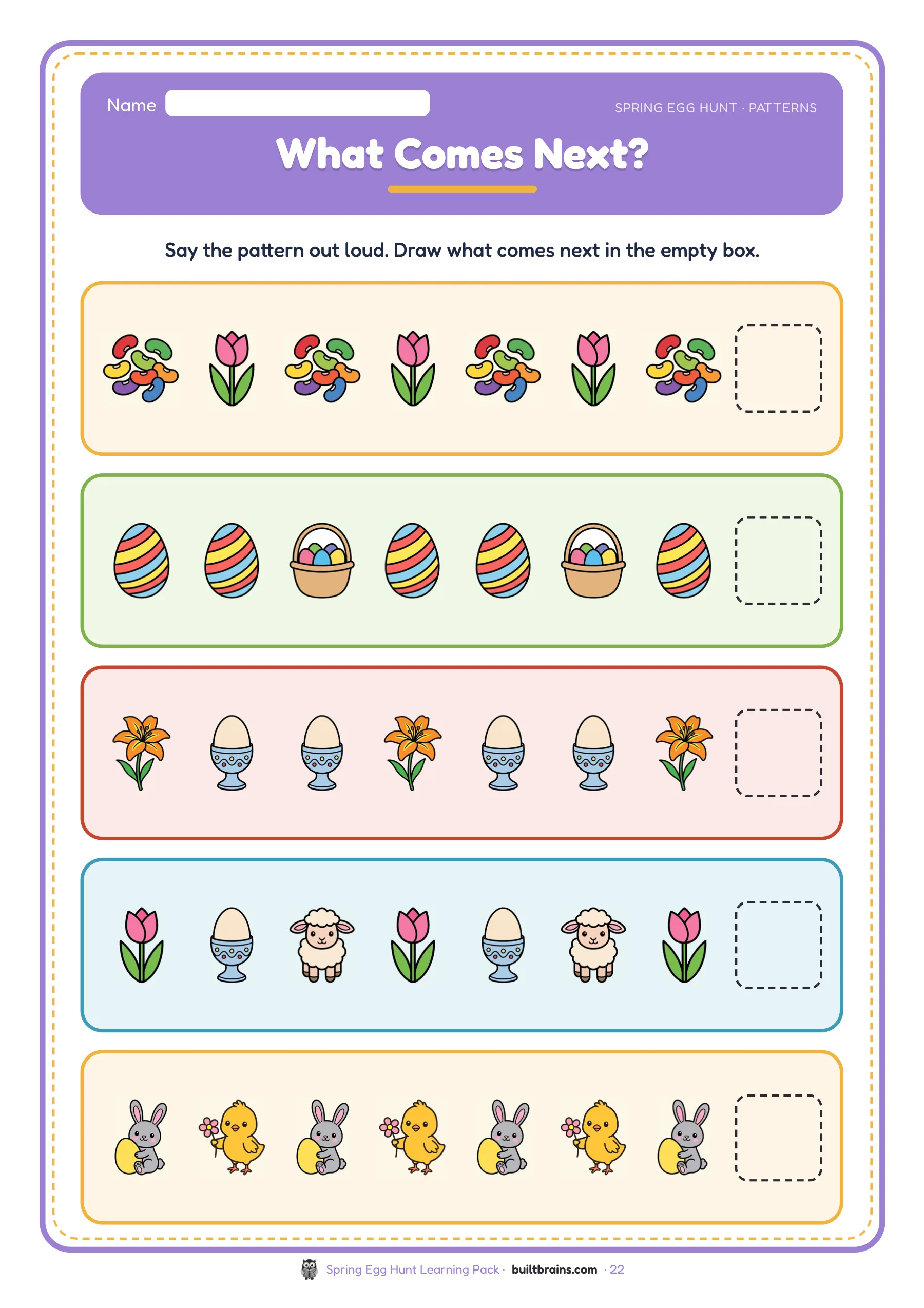 Spring Egg Hunt Learning Pack — page preview 7