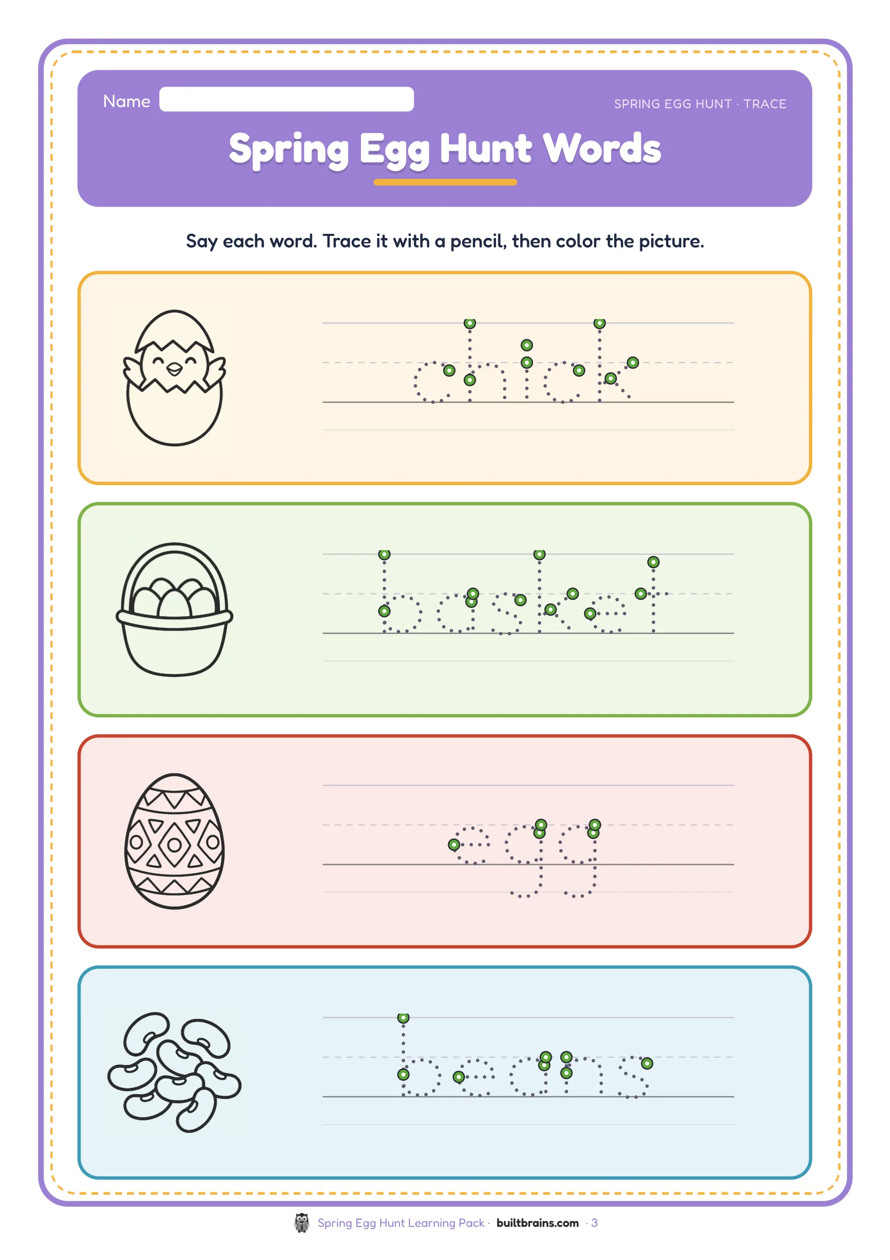 Spring Egg Hunt Learning Pack — page preview 1
