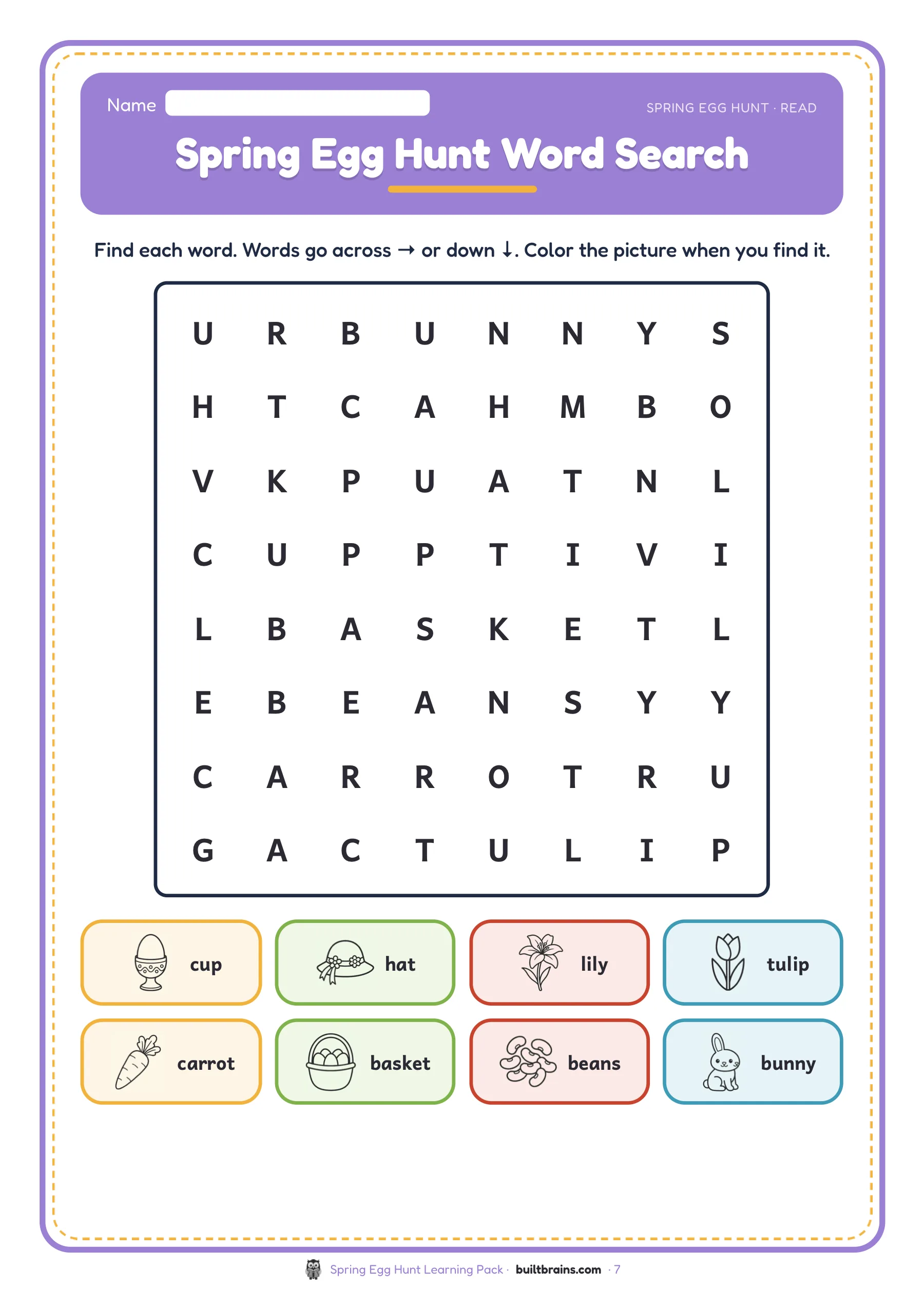 Spring Egg Hunt Learning Pack — page preview 2