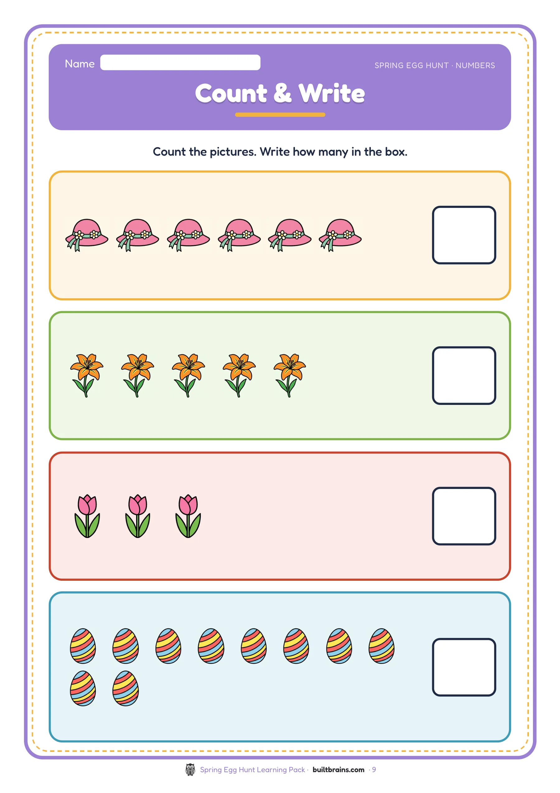 Spring Egg Hunt Learning Pack — page preview 4