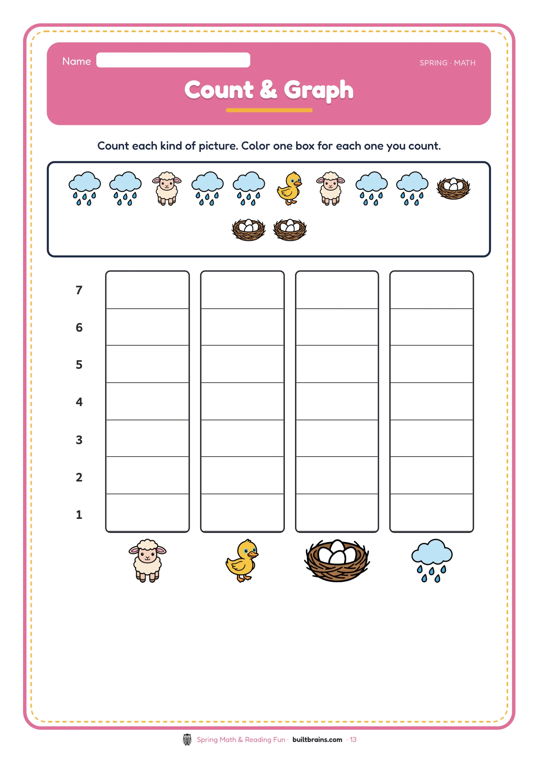 Spring Math & Reading Fun — page preview 6