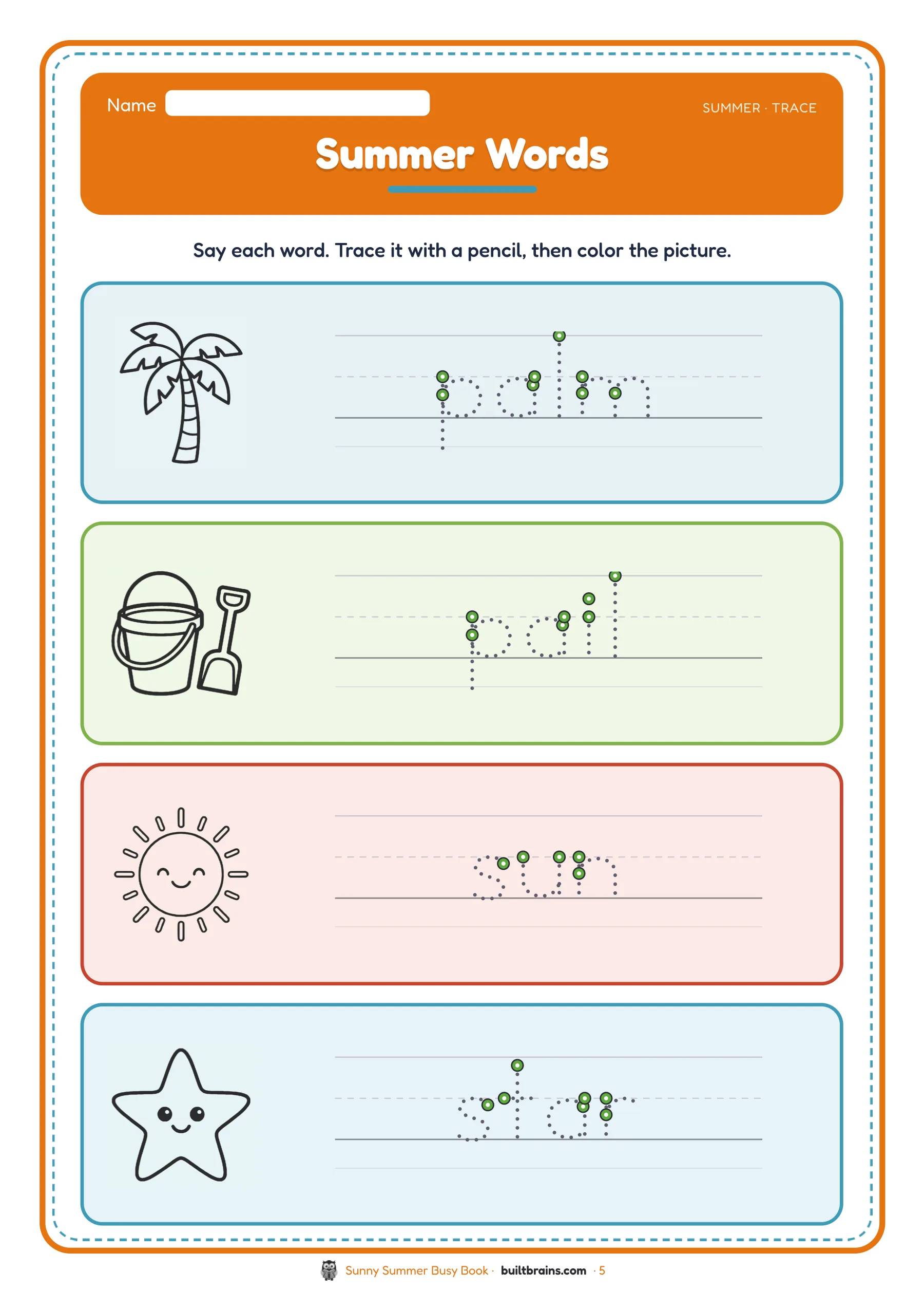 Sunny Summer Busy Book — page preview 2