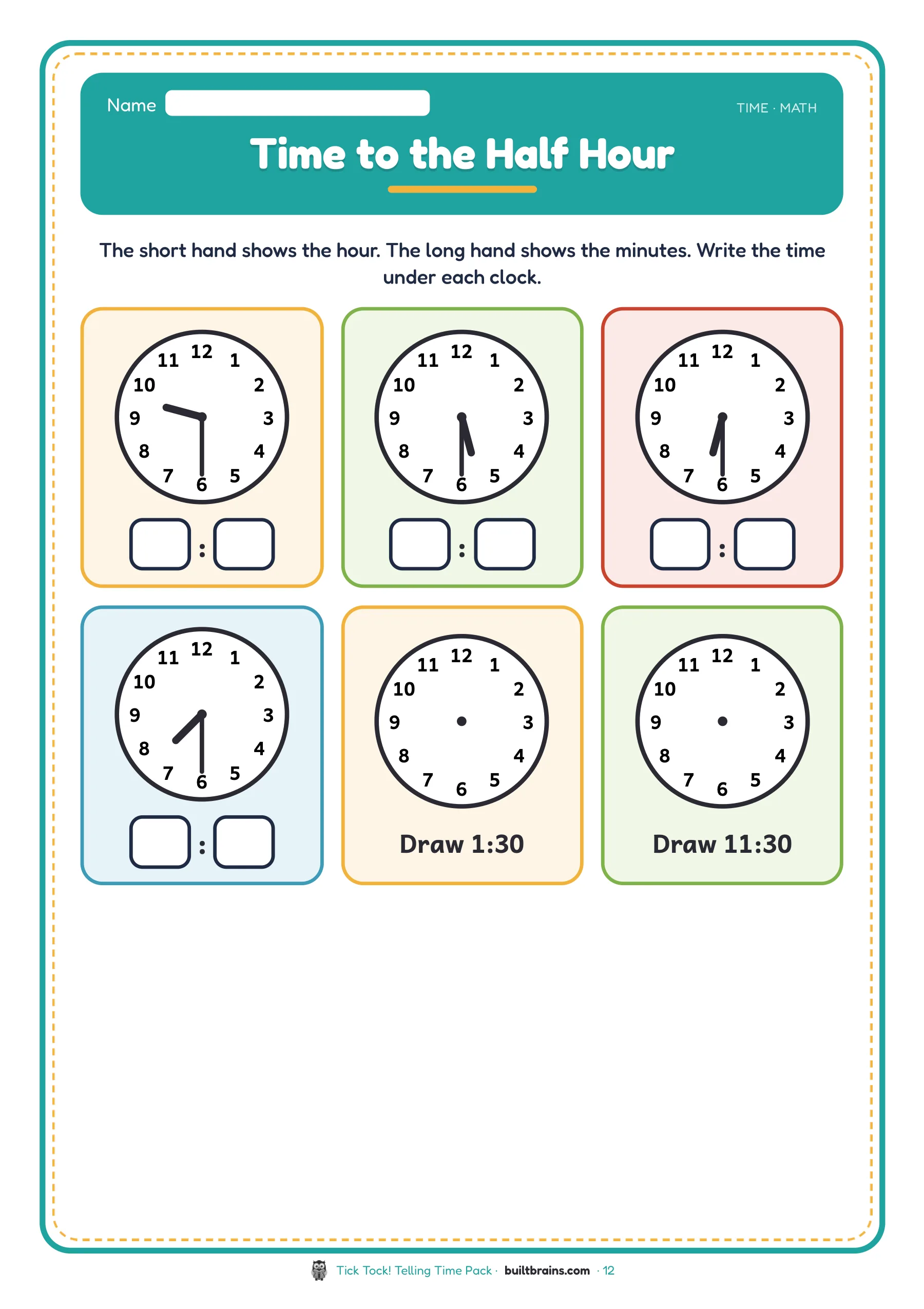 Tick Tock! Telling Time Pack — page preview 8