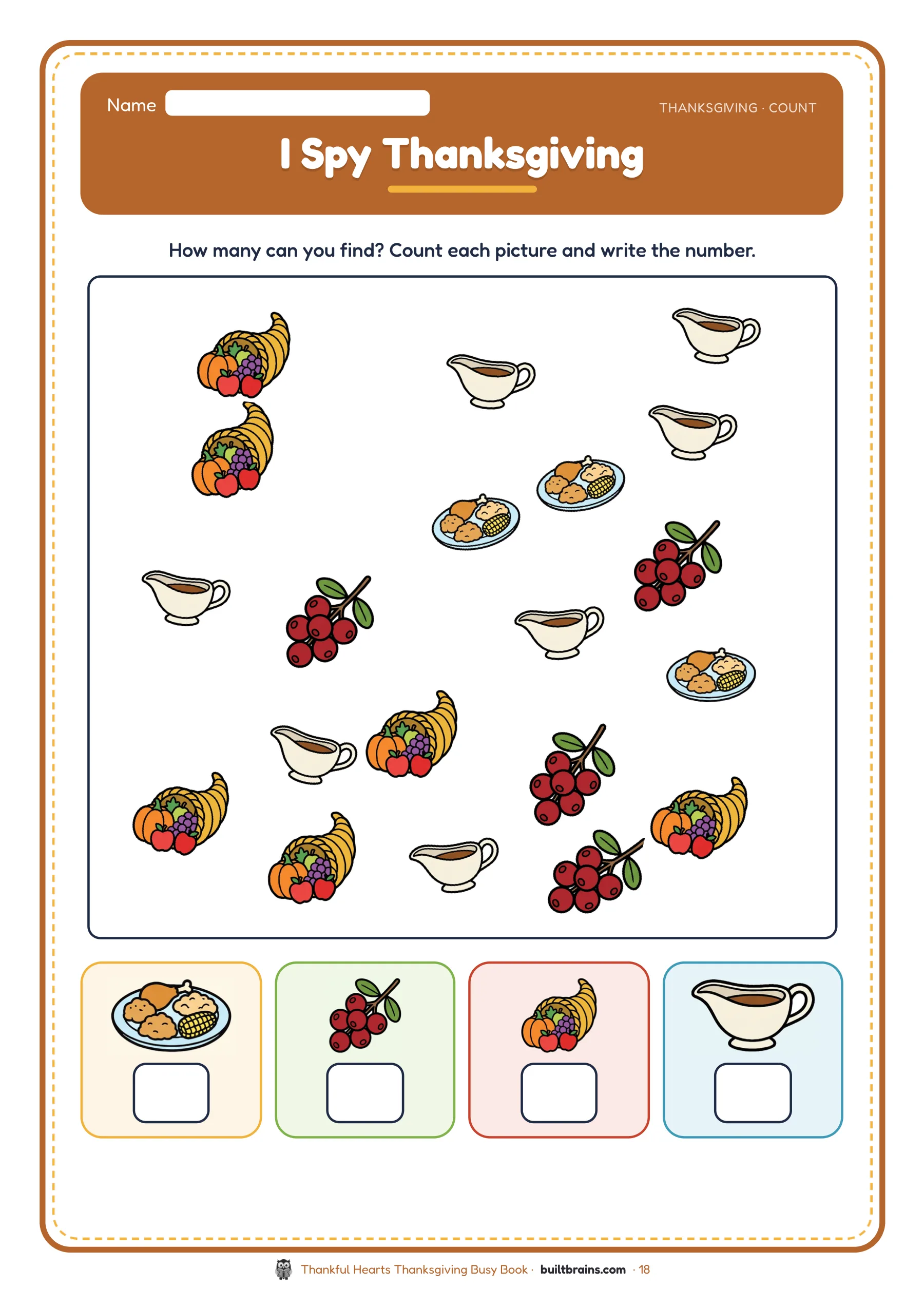 Thankful Hearts Thanksgiving Busy Book — page preview 7