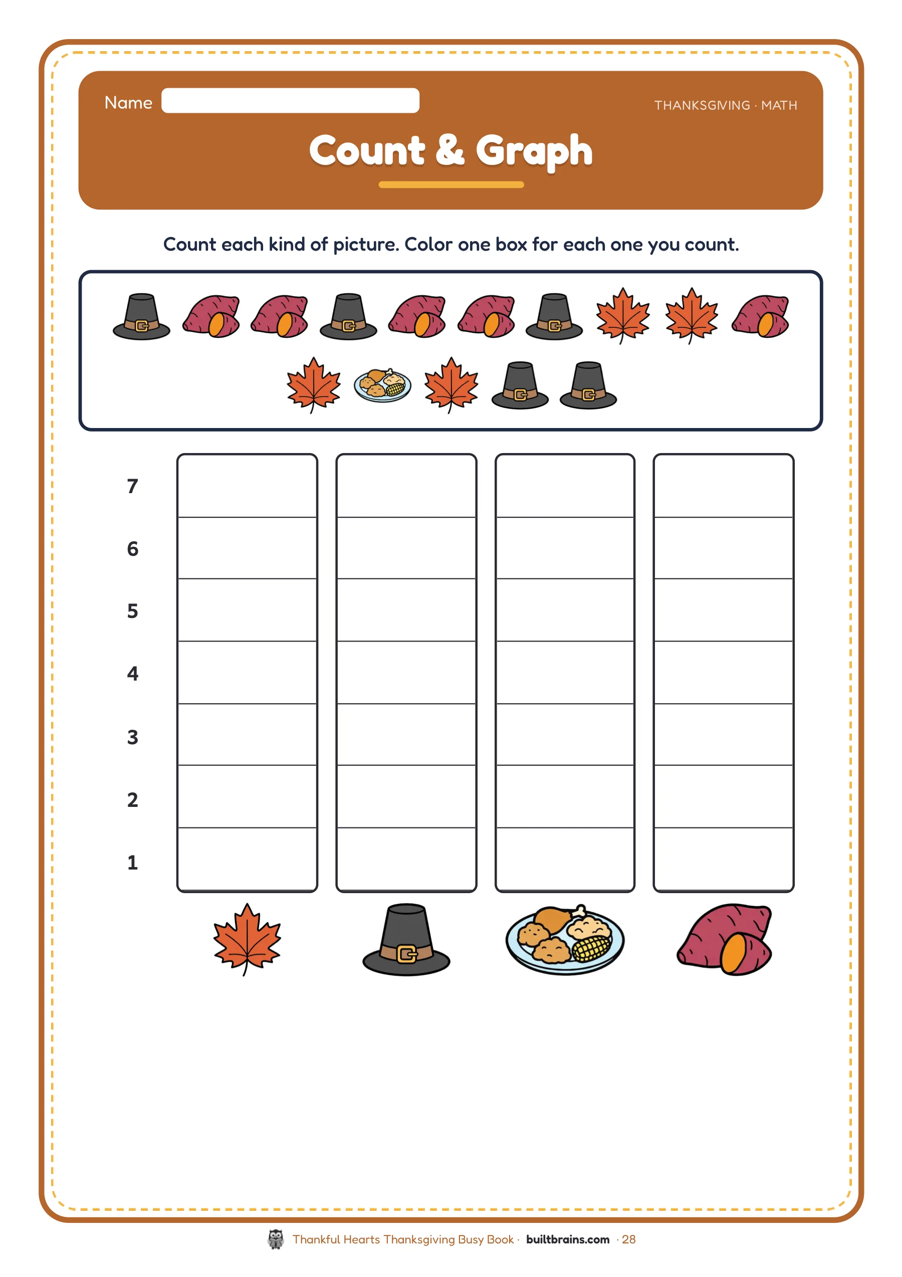 Thankful Hearts Thanksgiving Busy Book — page preview 8