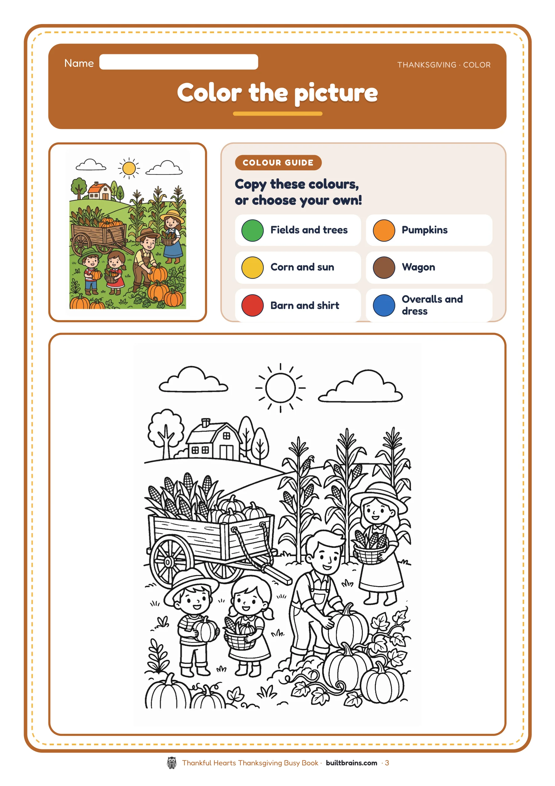 Thankful Hearts Thanksgiving Busy Book — page preview 1