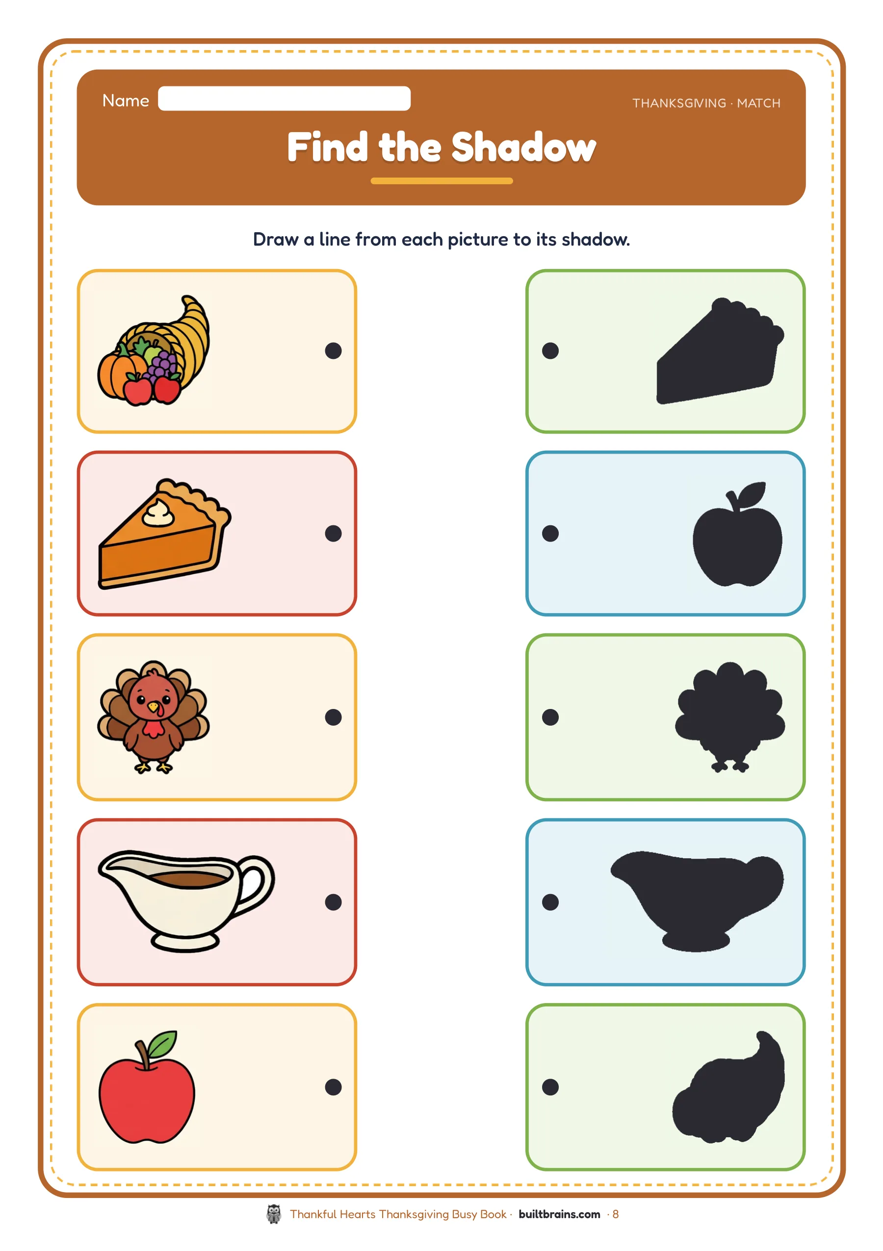 Thankful Hearts Thanksgiving Busy Book — page preview 4