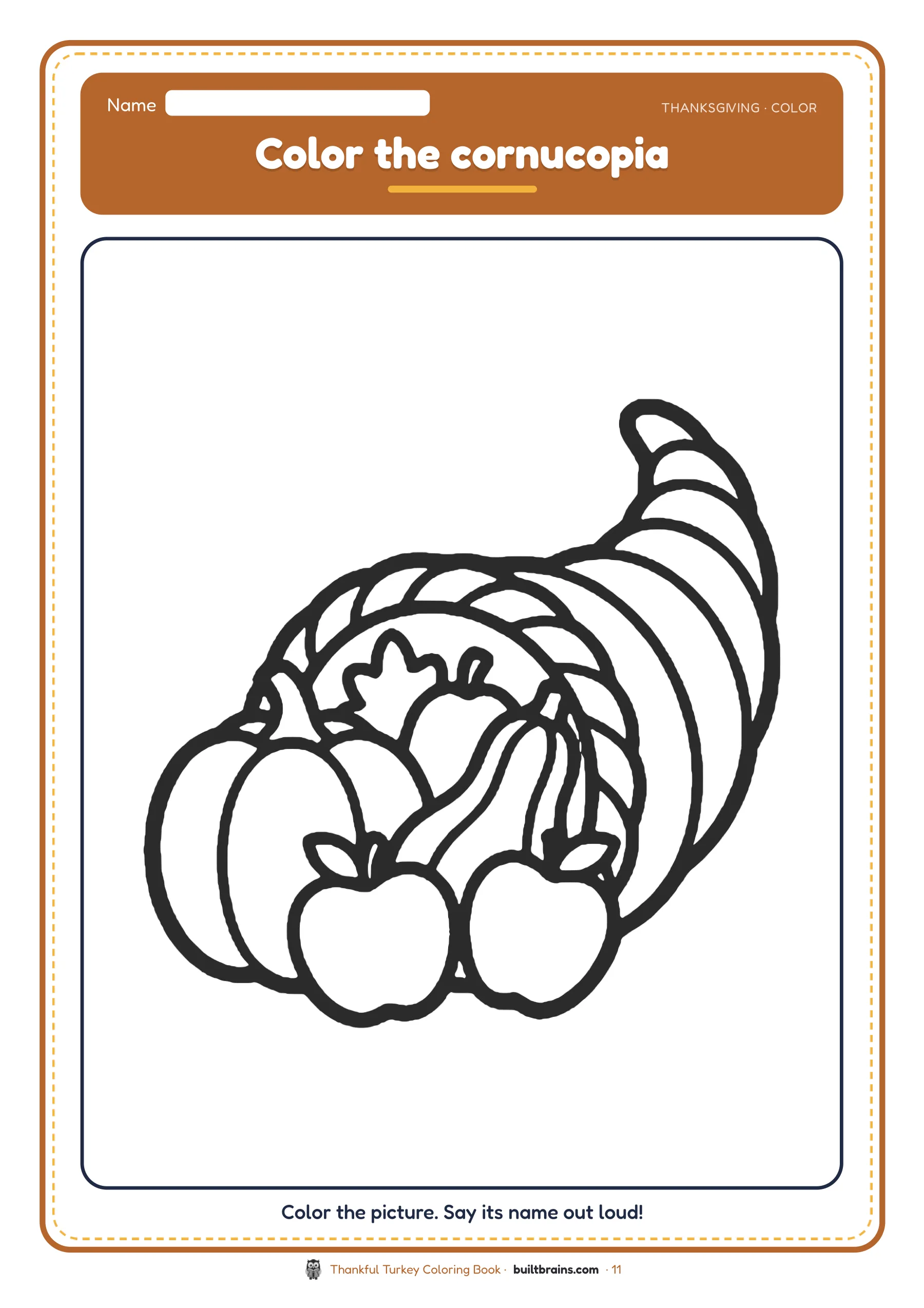 Thankful Turkey Coloring Book — page preview 6